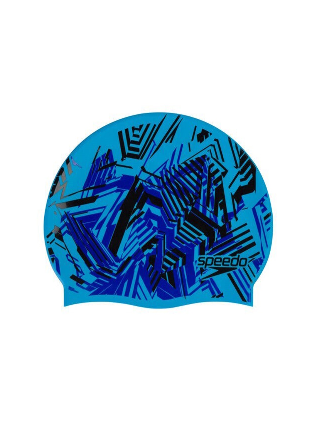 

Speedo Kids Blue & Black Printed Swimming Cap