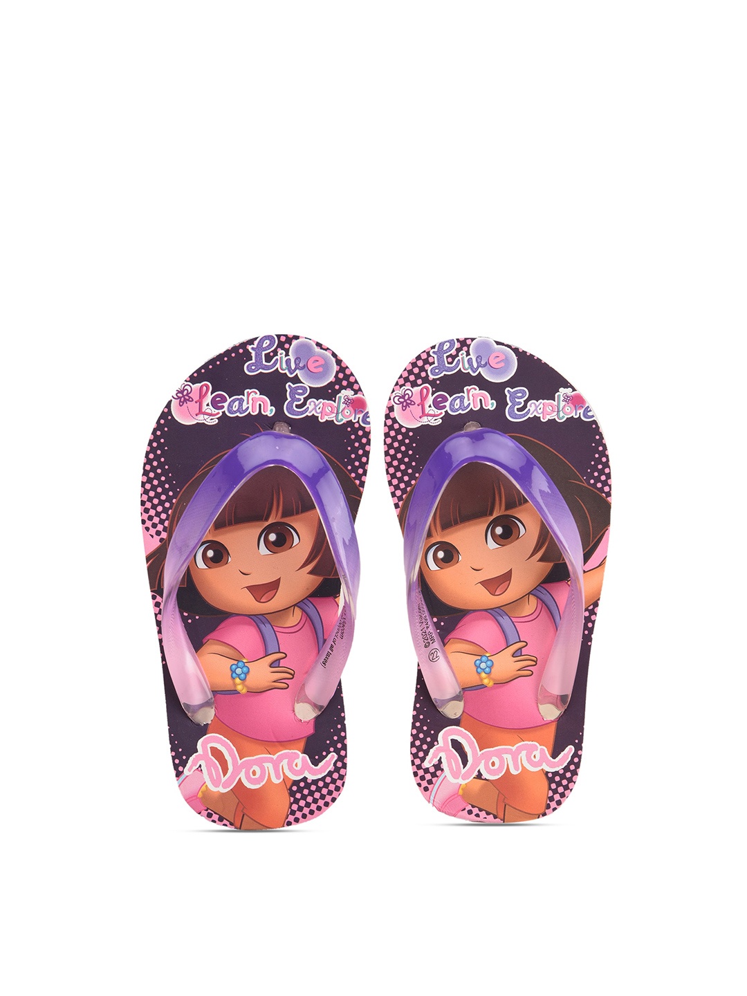 

toothless Girls Printed Rubber Thong Flip-Flops, Purple