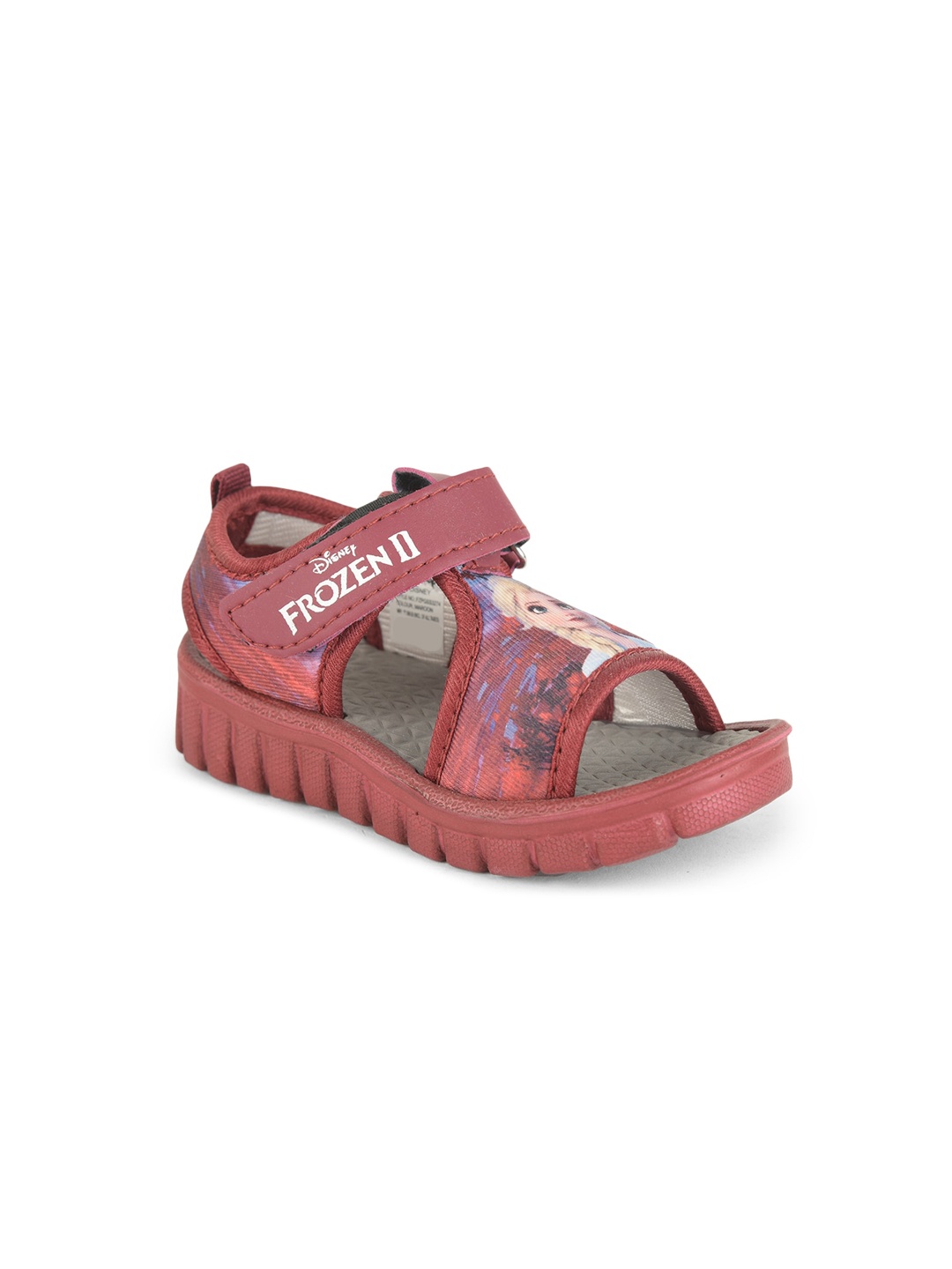

toothless Girls Maroon & Grey Printed Sports Sandals