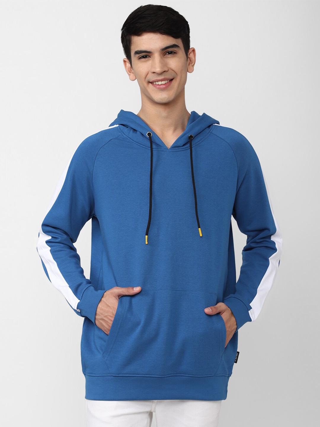 

FOREVER 21 Men Blue Hooded Sweatshirt