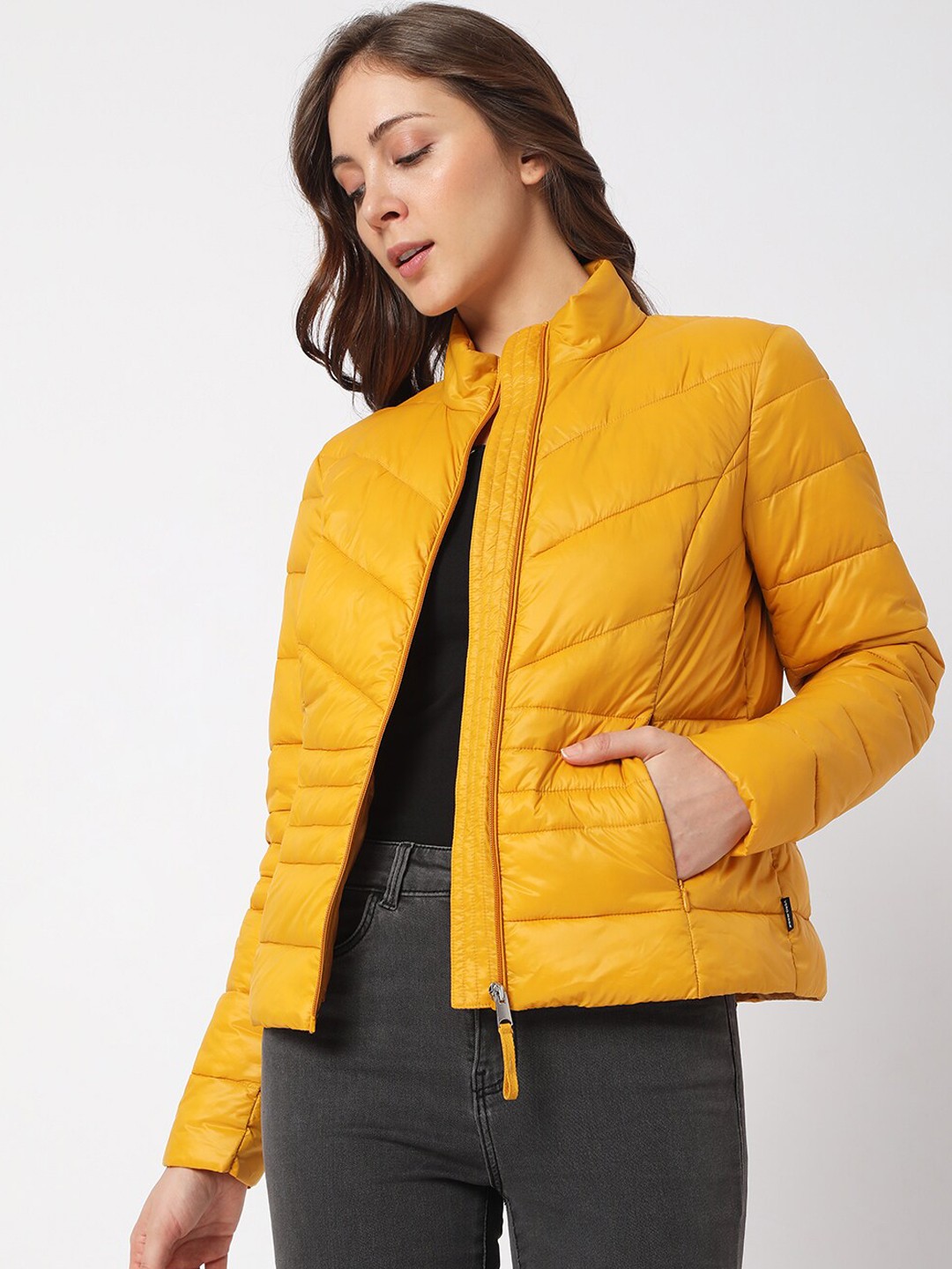 

Vero Moda Women Yellow Puffer Jacket
