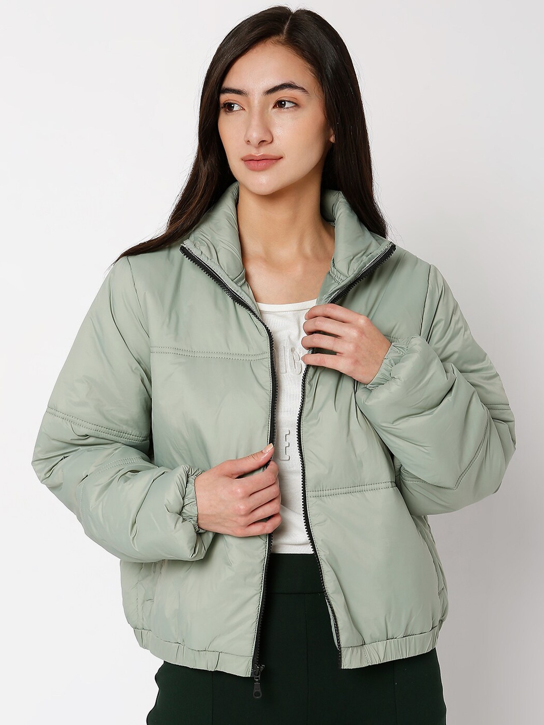 

Vero Moda Women Green Padded Jacket