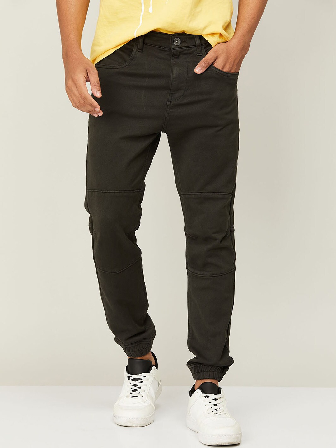 

Forca Men Jogger Slash Knee Jeans, Olive