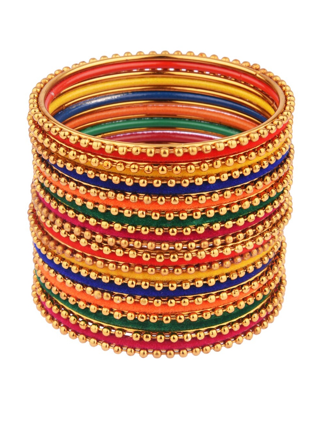 

FEMMIBELLA Set Of 26 Gold-Plated Thread Bangle