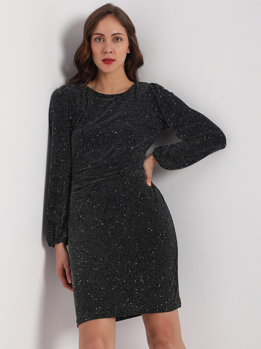 

Vero Moda Women Black Embellished Sheath Dress