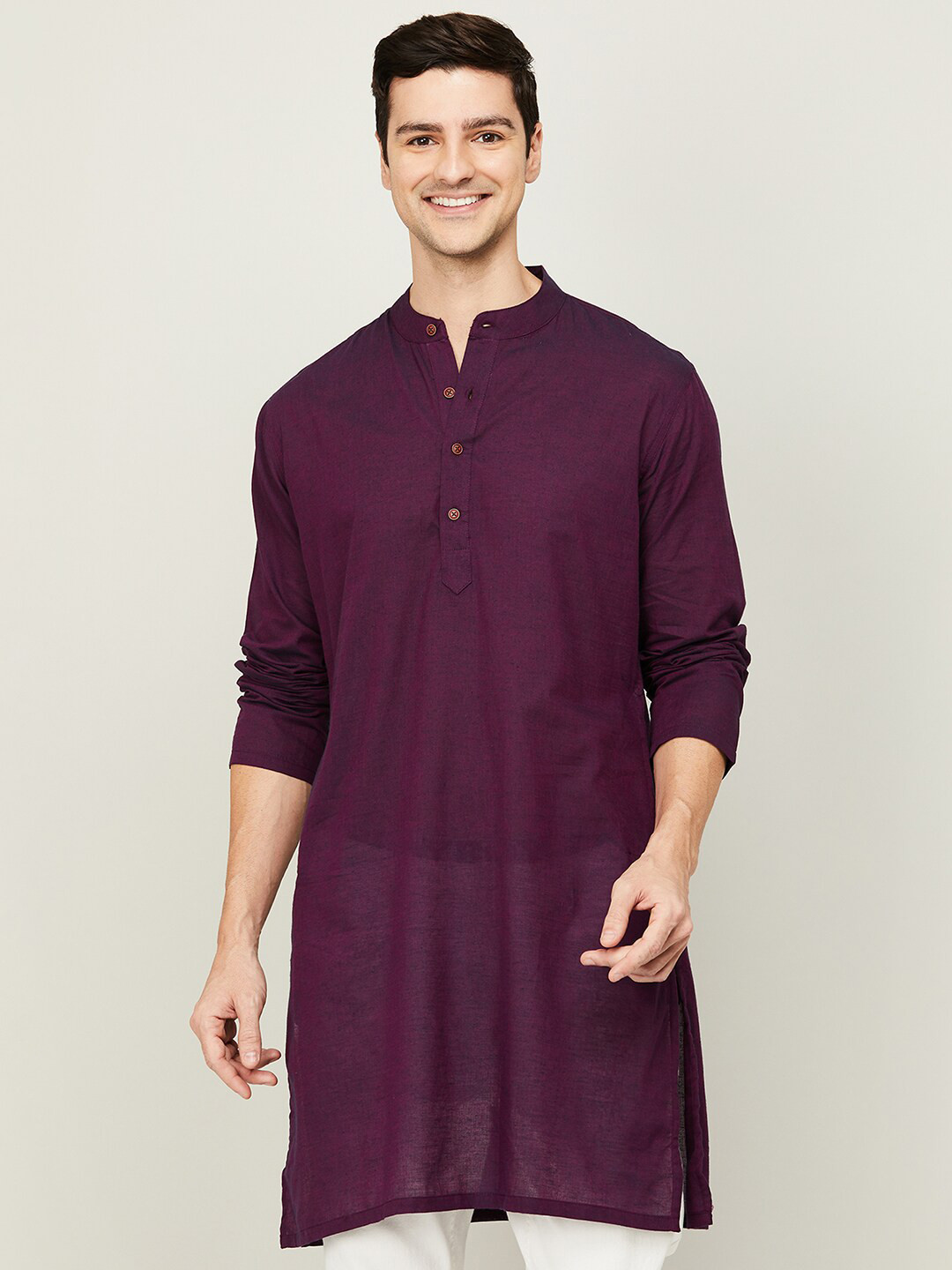 

Melange by Lifestyle Men Purple Thread Work Kurta
