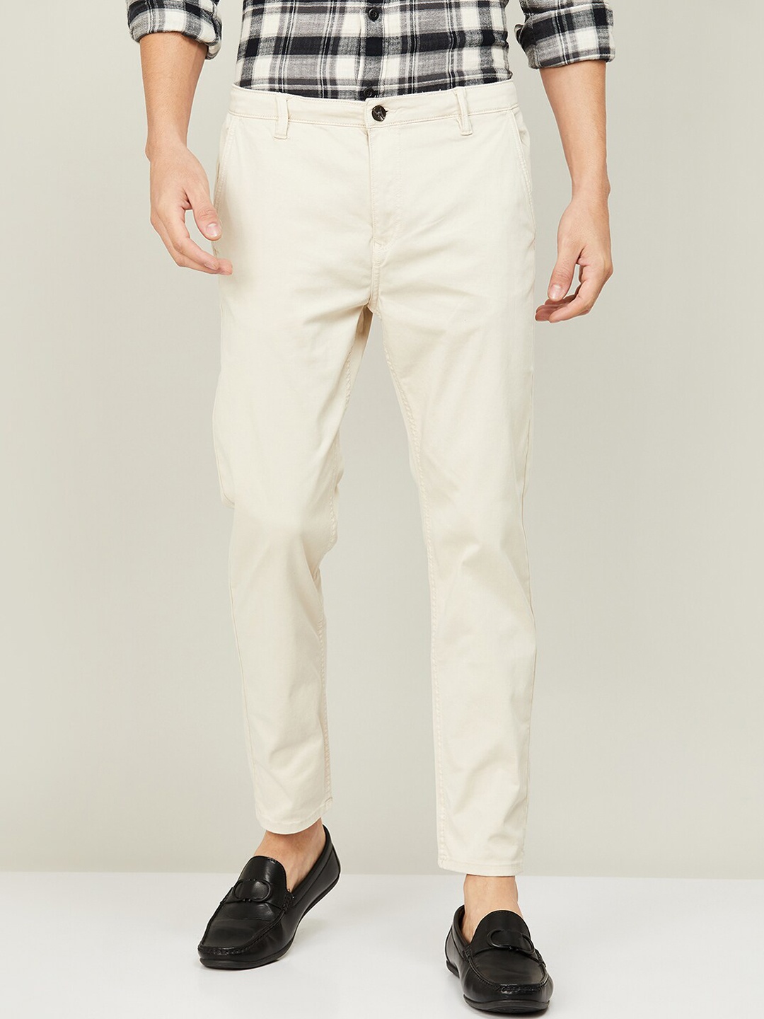 

Fame Forever by Lifestyle Men Beige Slim Fit Cotton Chinos