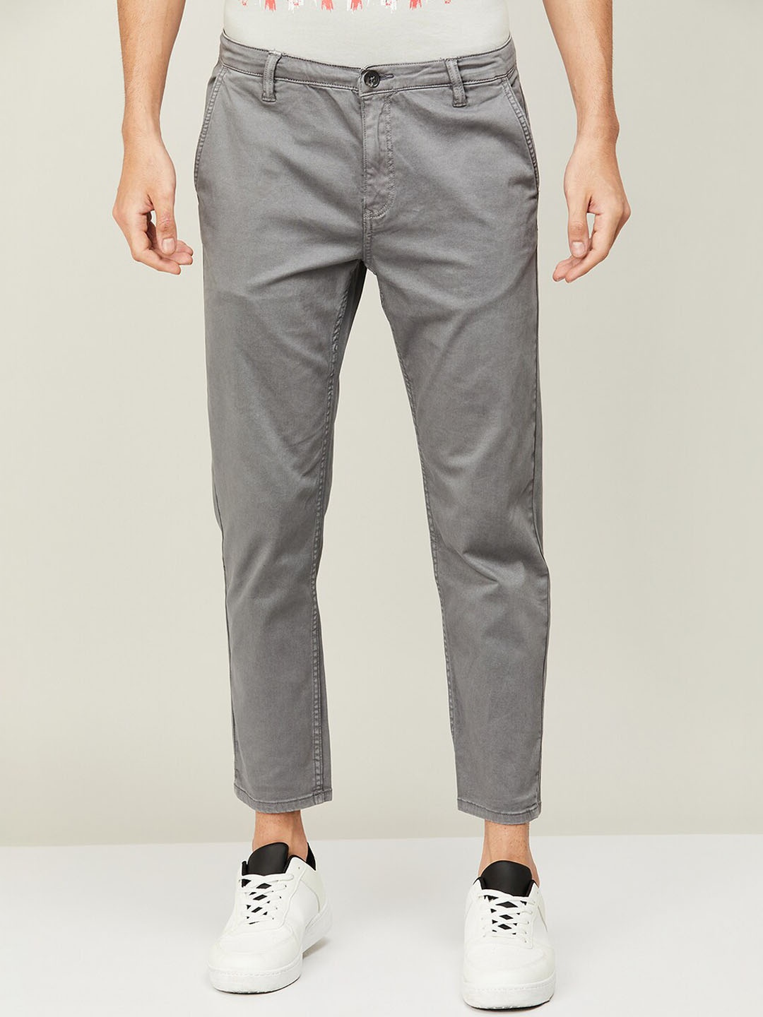 

Fame Forever by Lifestyle Men Grey Slim Fit Cotton Chinos