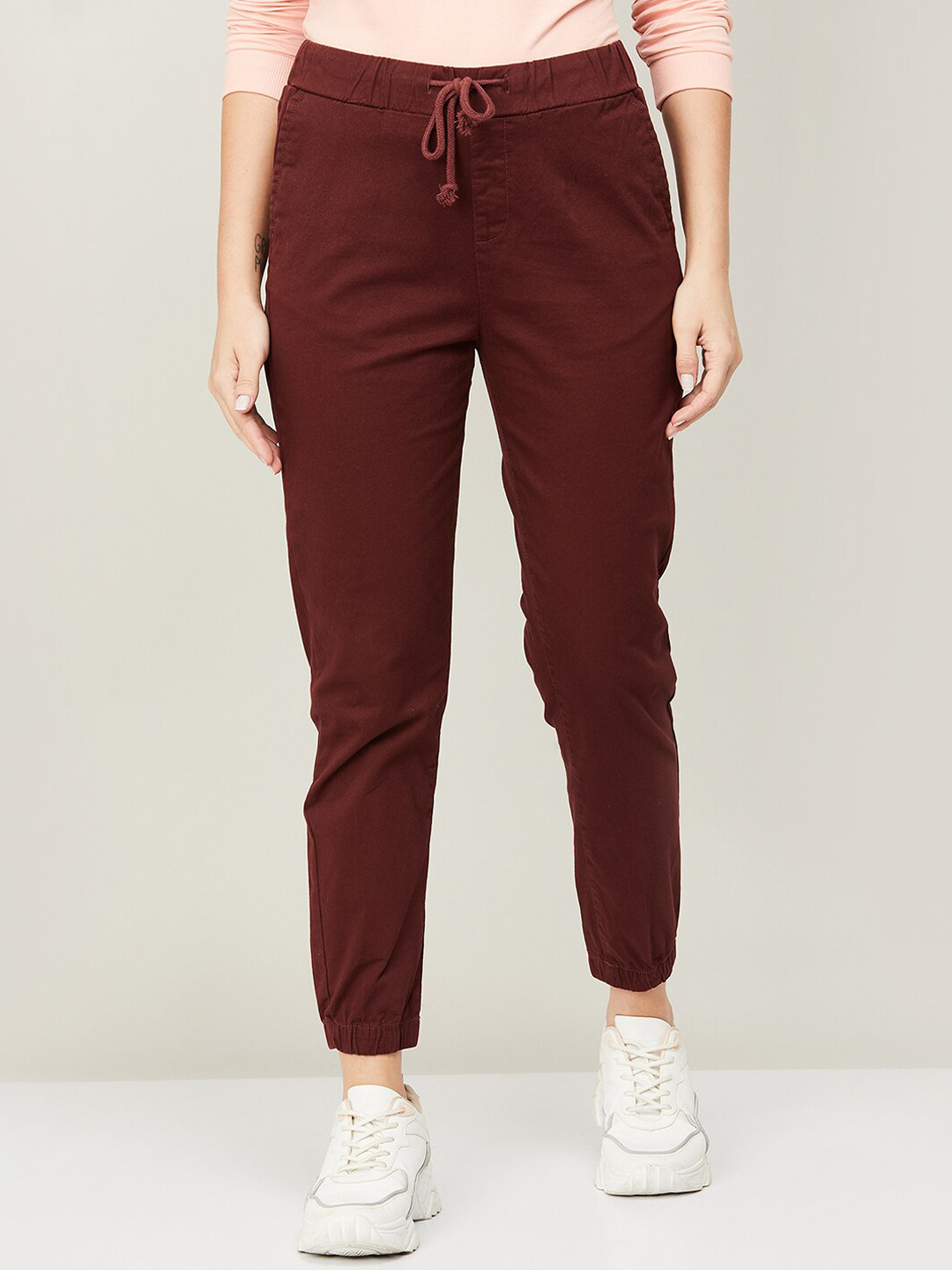 

CODE by Lifestyle Women Brown Solid Cotton Joggers