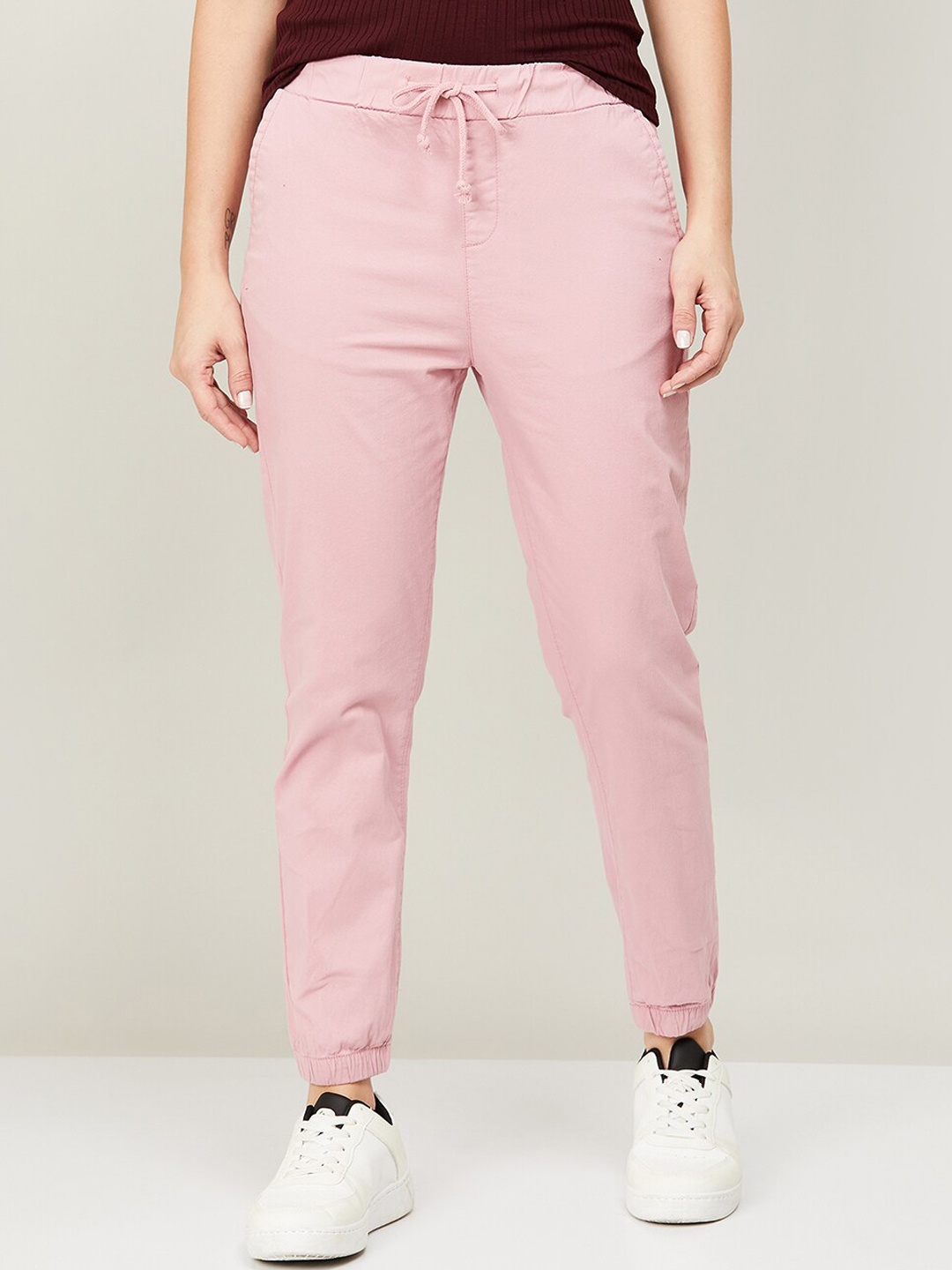 

CODE by Lifestyle Women Pink Solid Cotton Joggers