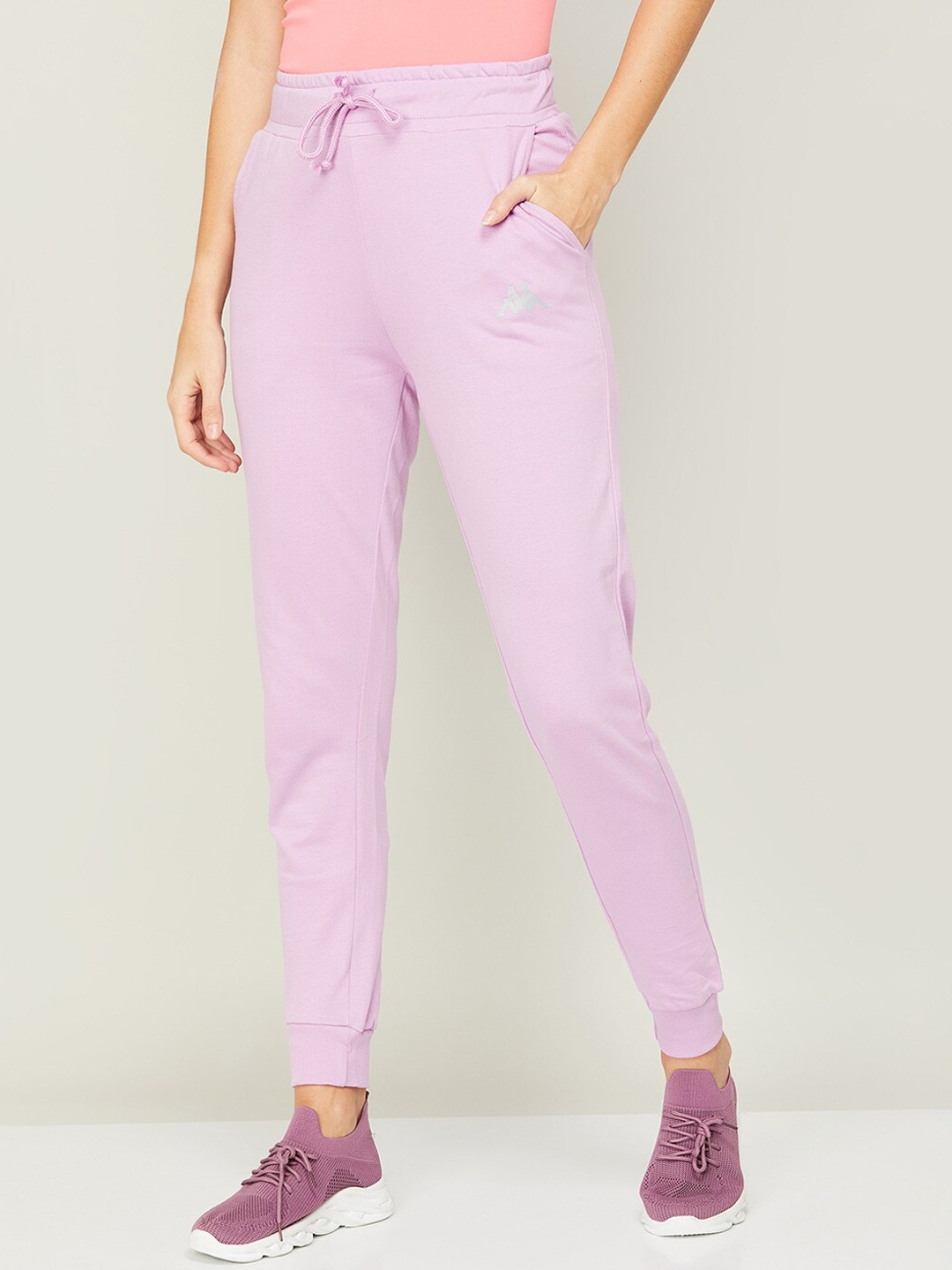 

Kappa Women Lavender Solid Cotton Joggers