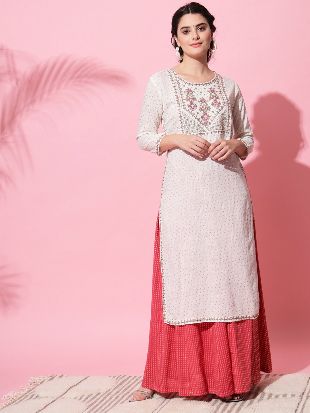 

VAANI CREATION Women White Ethnic Motifs Printed Kurta