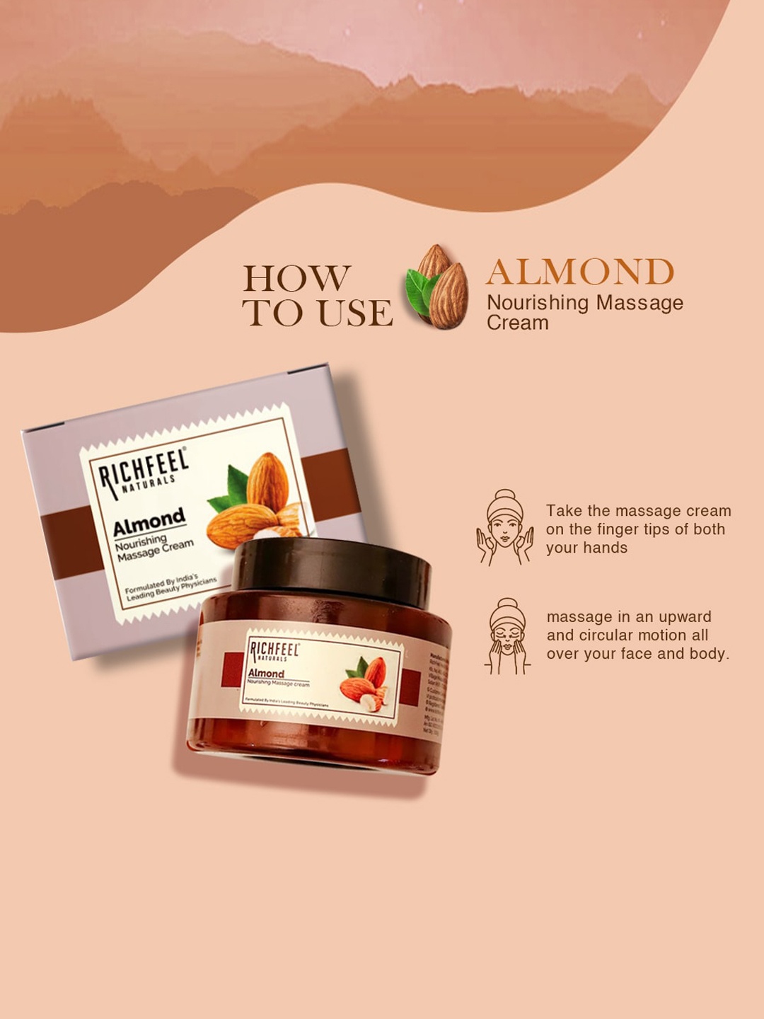 

Richfeel Almond Nourishing Massage Cream 100 G, White