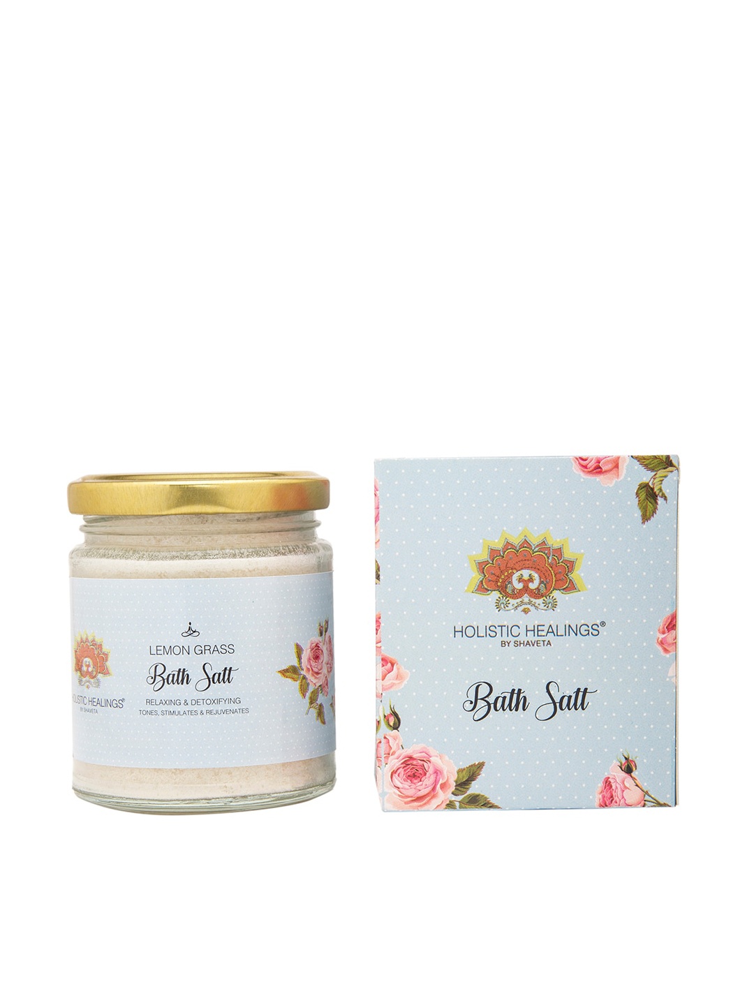 HOLISTIC HEALINGS BY SHAVETA Lemon Grass Relaxing & Detoxifying Bath Salt 200gm, White