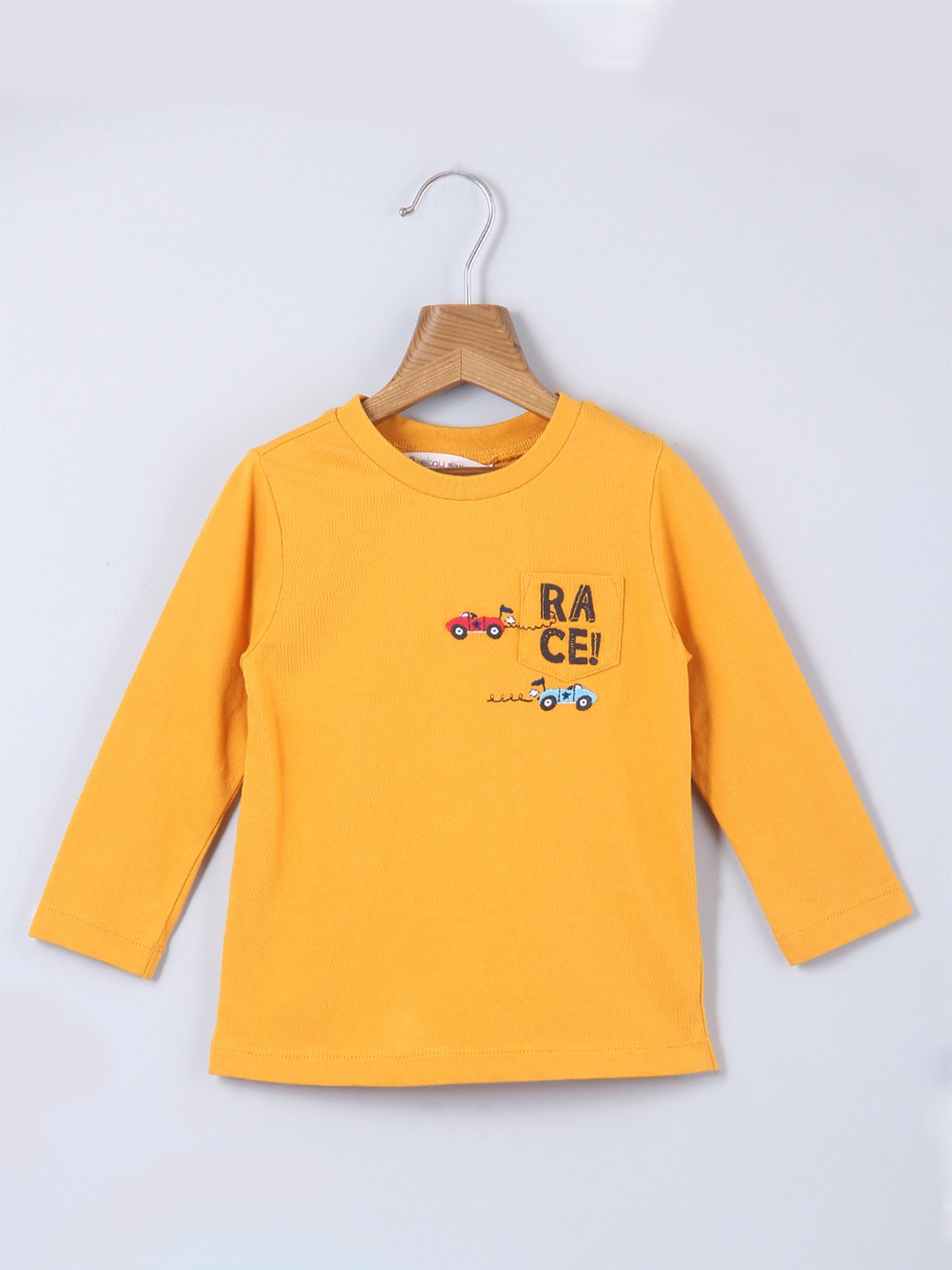 

Beebay Boys Yellow Embroidered Pure Cotton T-shirt