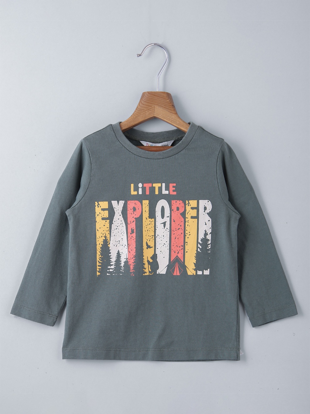 

Beebay Boys Olive Green Graphic Printed Pure Cotton T-shirt