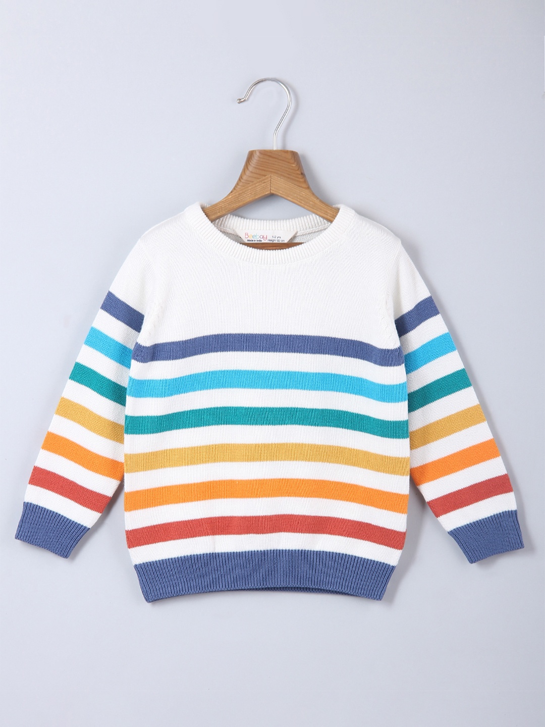 

Beebay Boys White & Yellow Striped Pullover Sweater