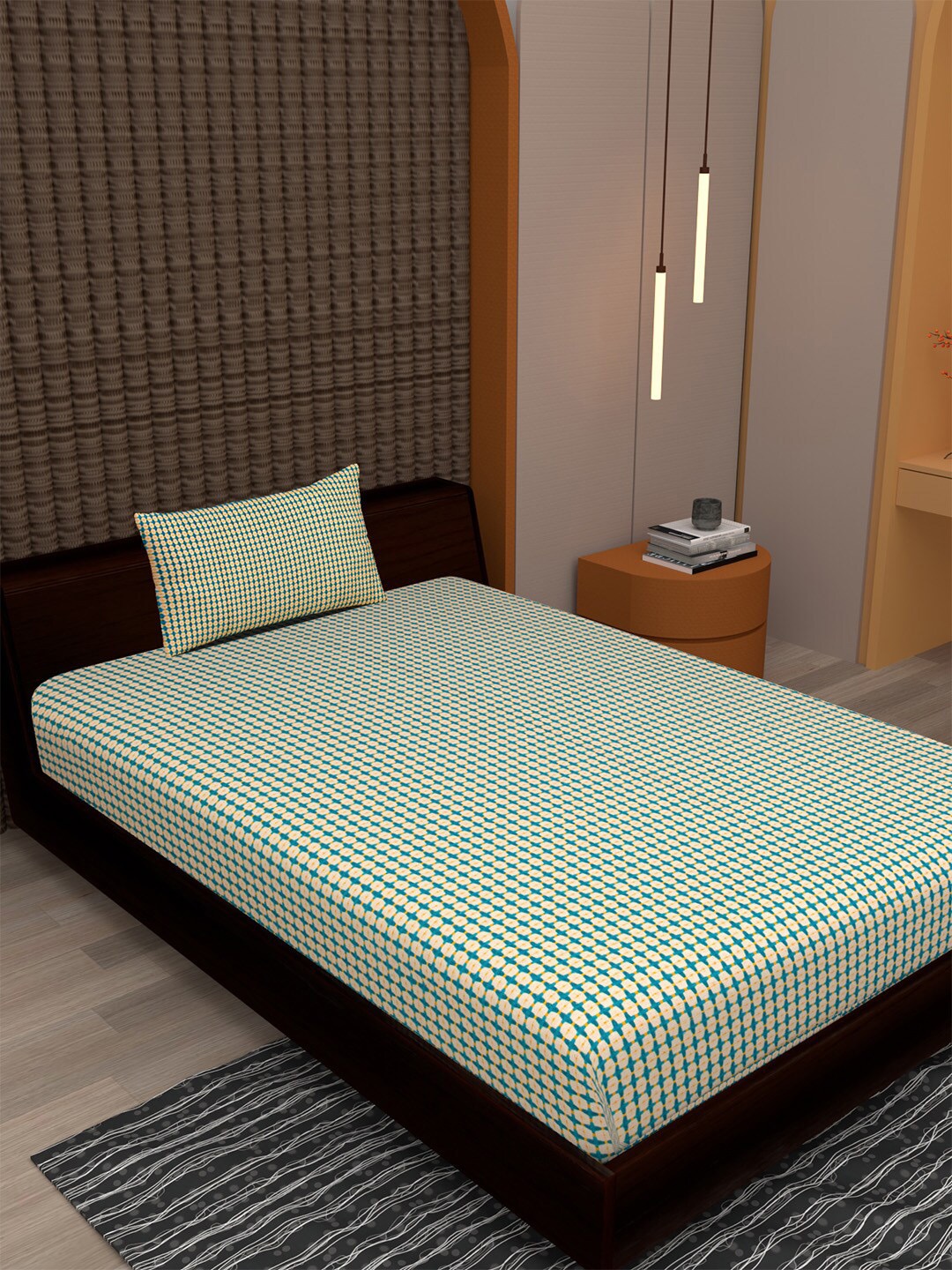 

Soumya Green Printed 180 TC Single Cotton Bed Covers With Pillow Covers