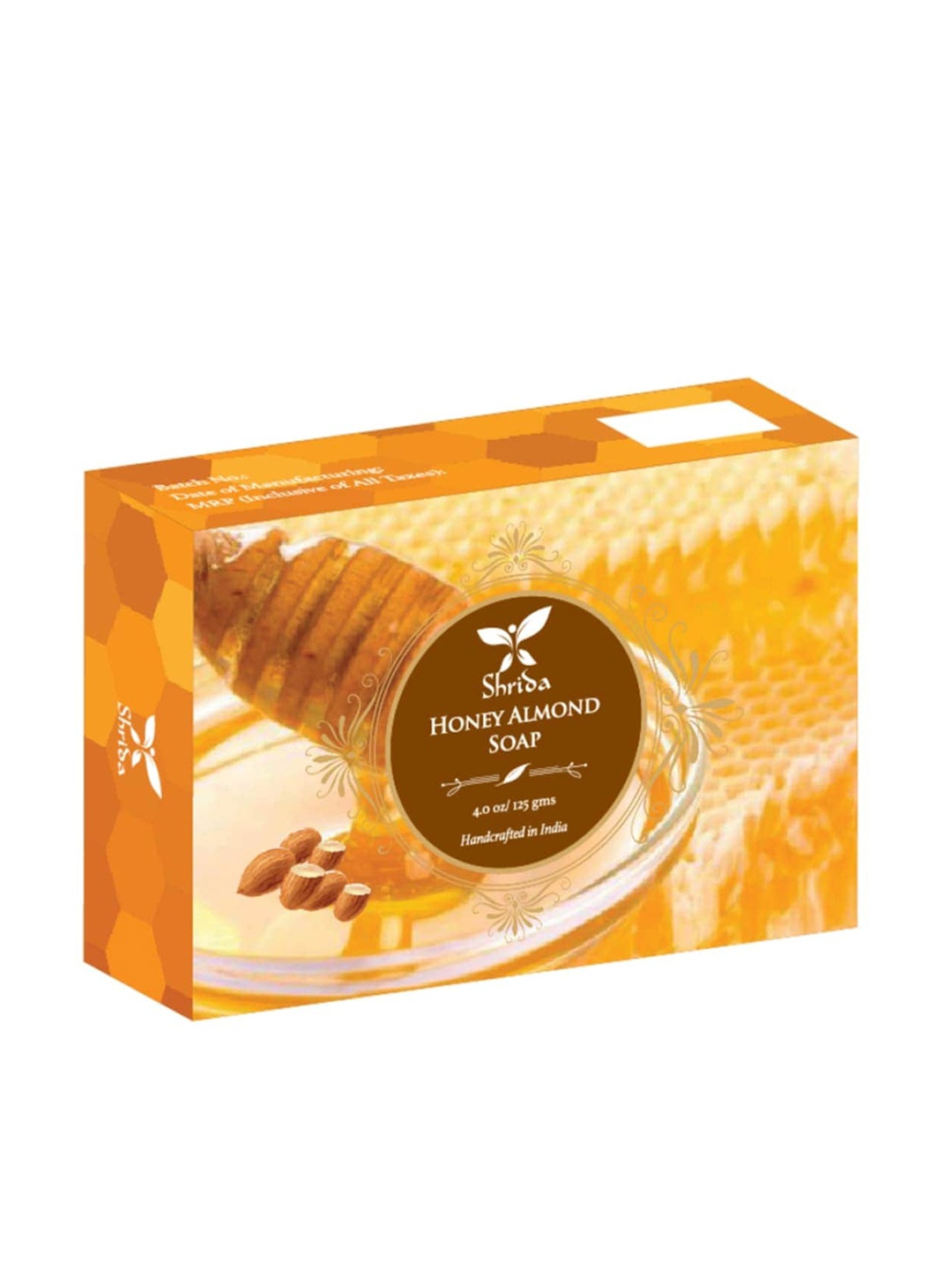 

Shrida Cruelty-Free Handmade Honey Almond Soap - 125 g, Orange