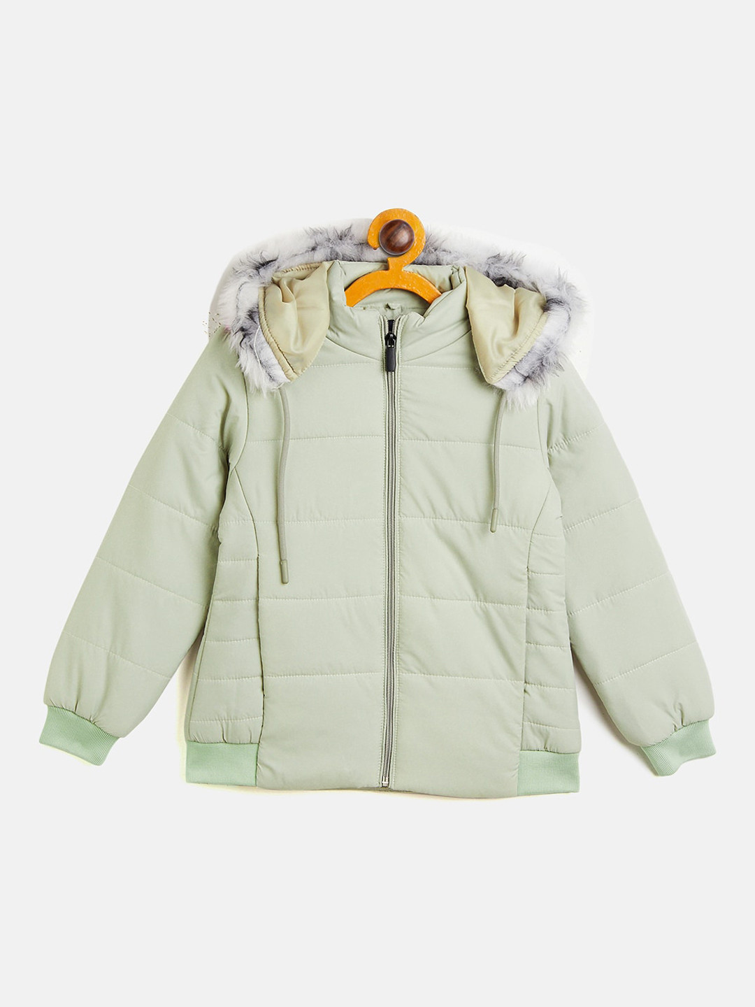 

Camey Teen-Girls Cream-Coloured Lightweight Hooded Parka Jacket
