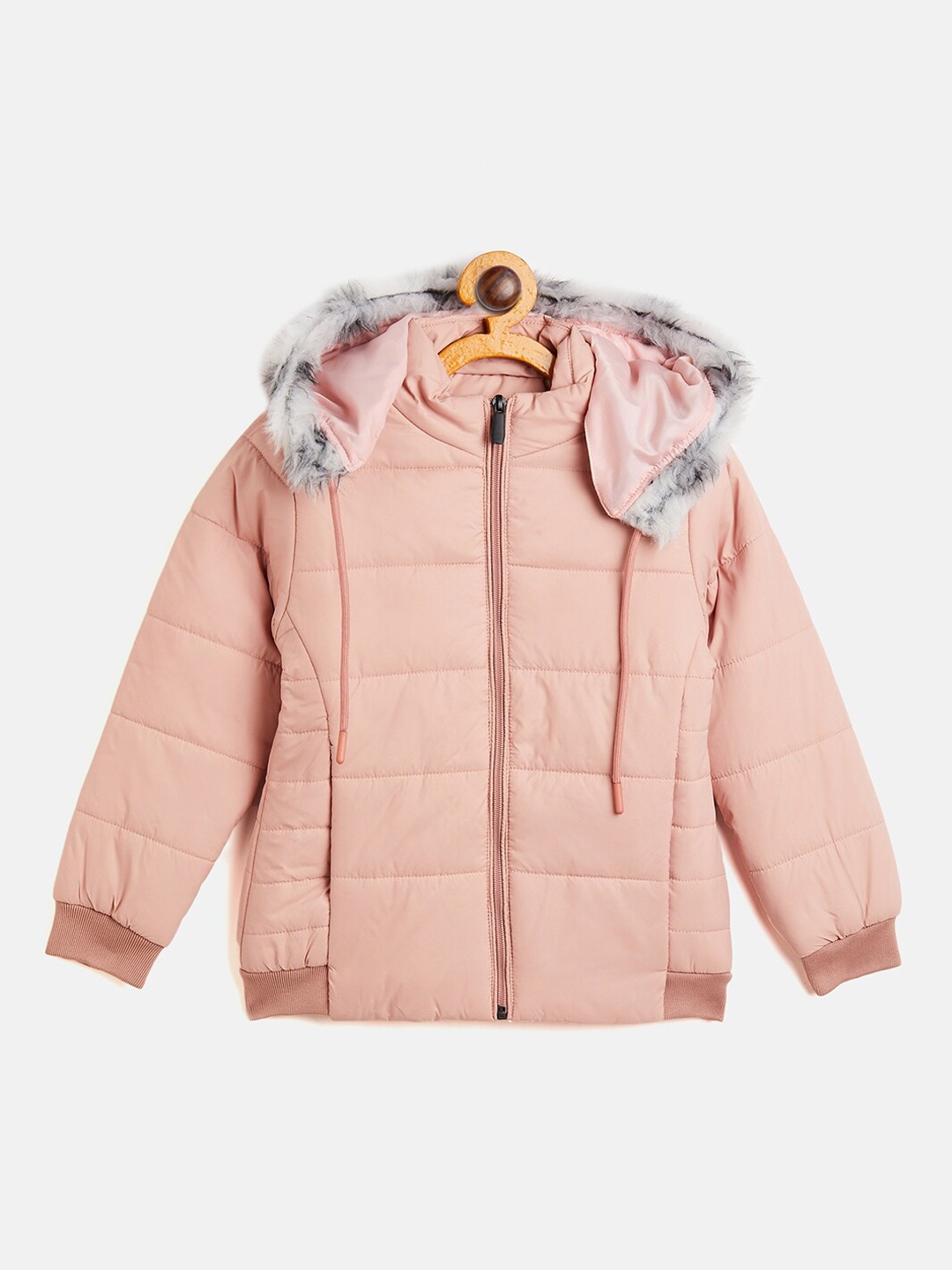 

Camey Teen-Girls Peach-Coloured Lightweight Parka Jacket