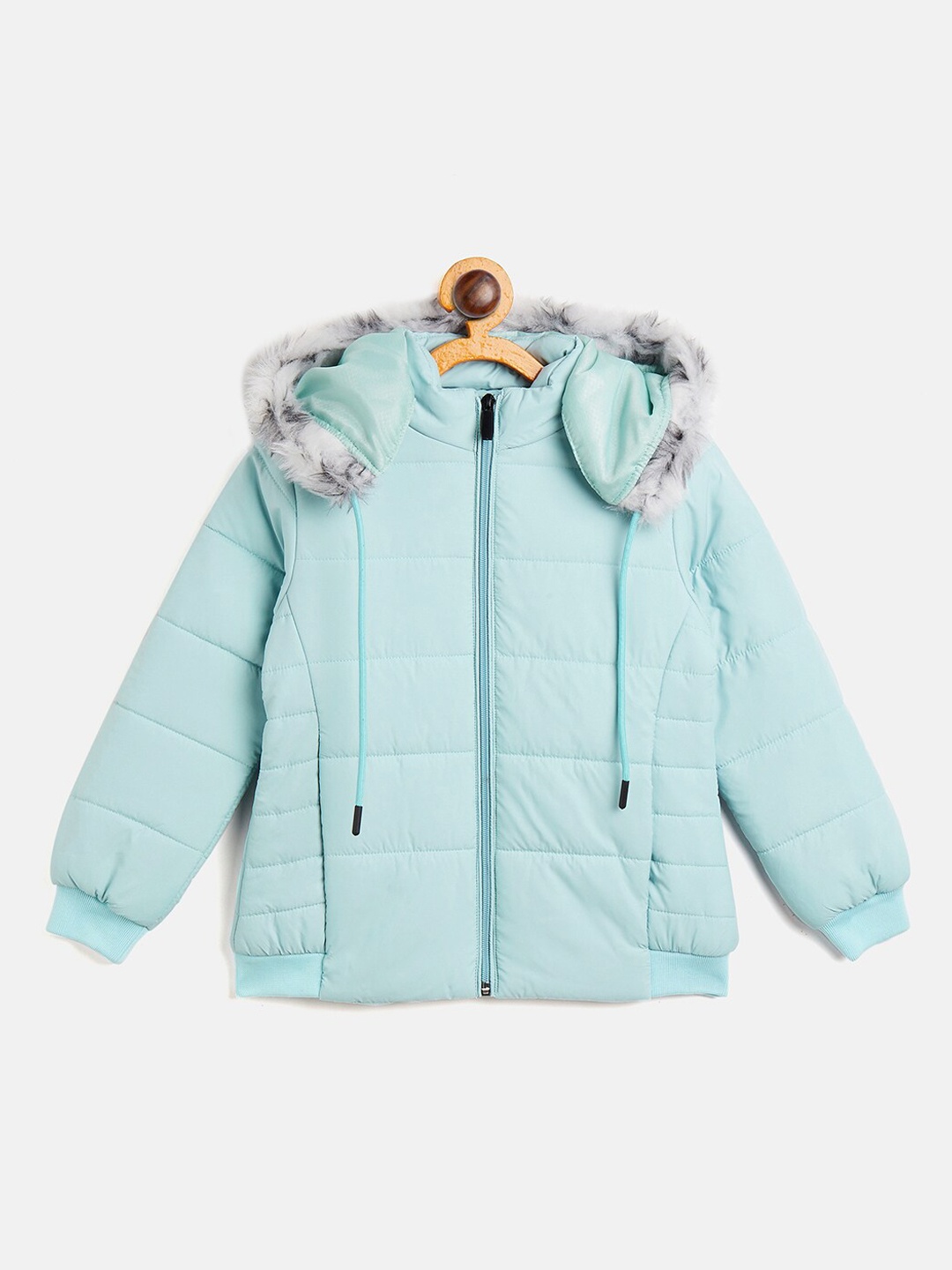 

Camey Kids-Girls Blue Lightweight Hooded Parka Jacket