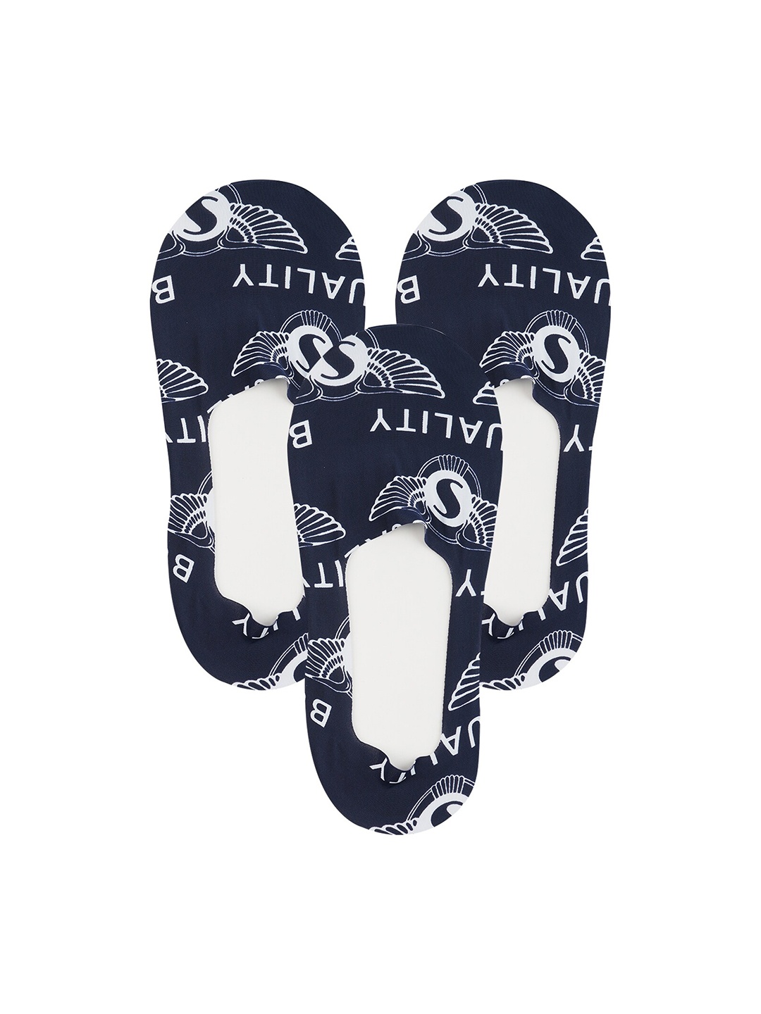 

TOFFCRAFT Men Pack Of 3 Blue Patterned Ankle Length Socks
