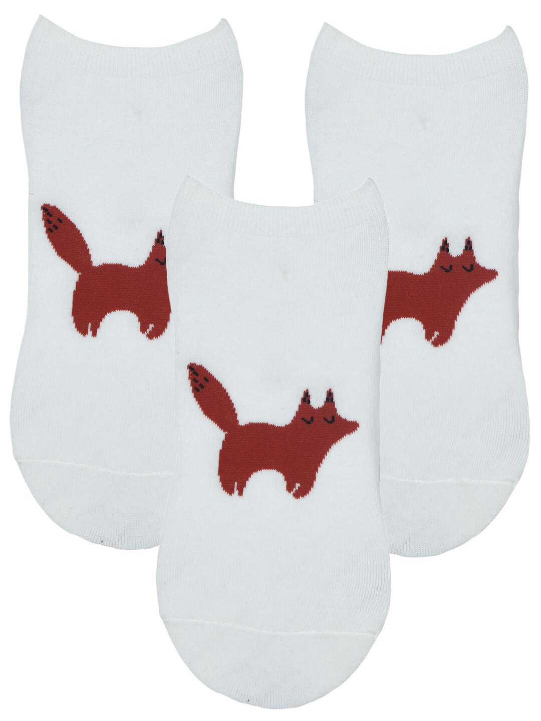 

TOFFCRAFT Men Pack Of 3 Patterned Ankle-Length Socks, White