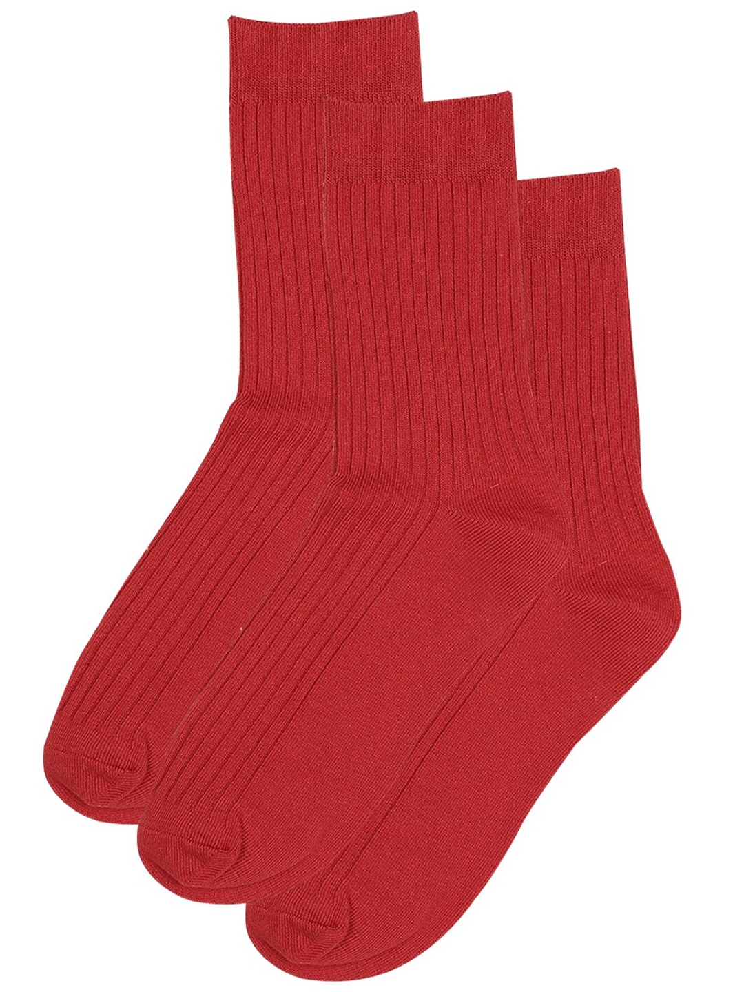 

TOFFCRAFT Men Pack Of 3 Red Solid Calf-Length Socks