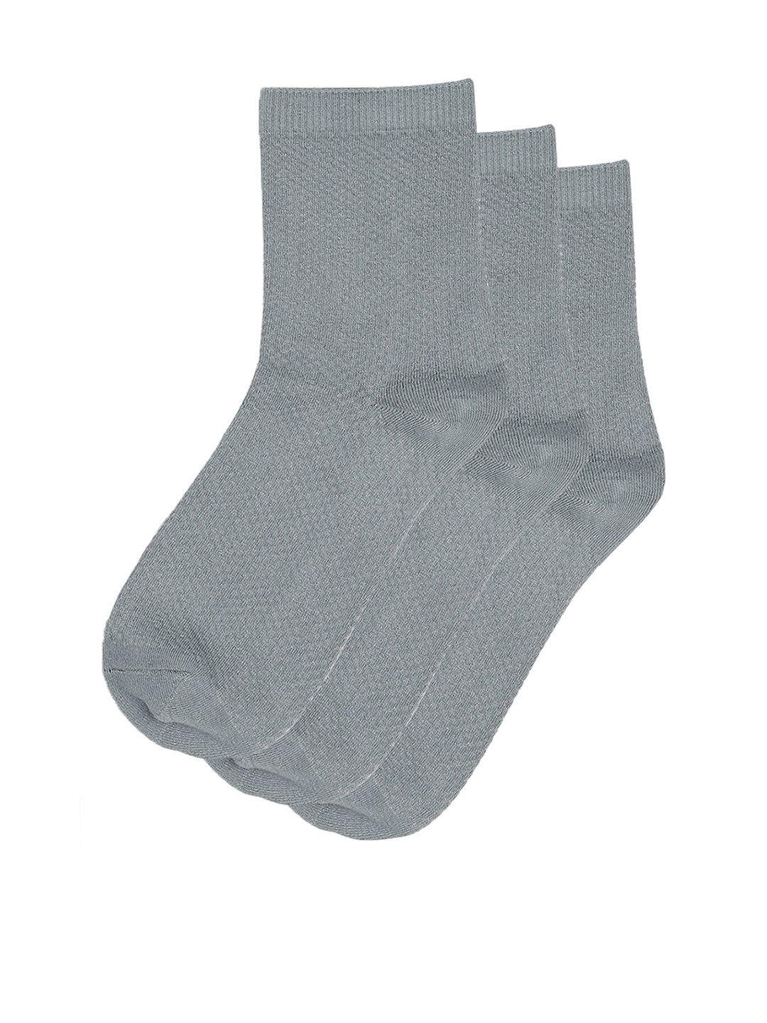 

TOFFCRAFT Men Pack Of 3 Grey Solid Above Ankle-Length Socks