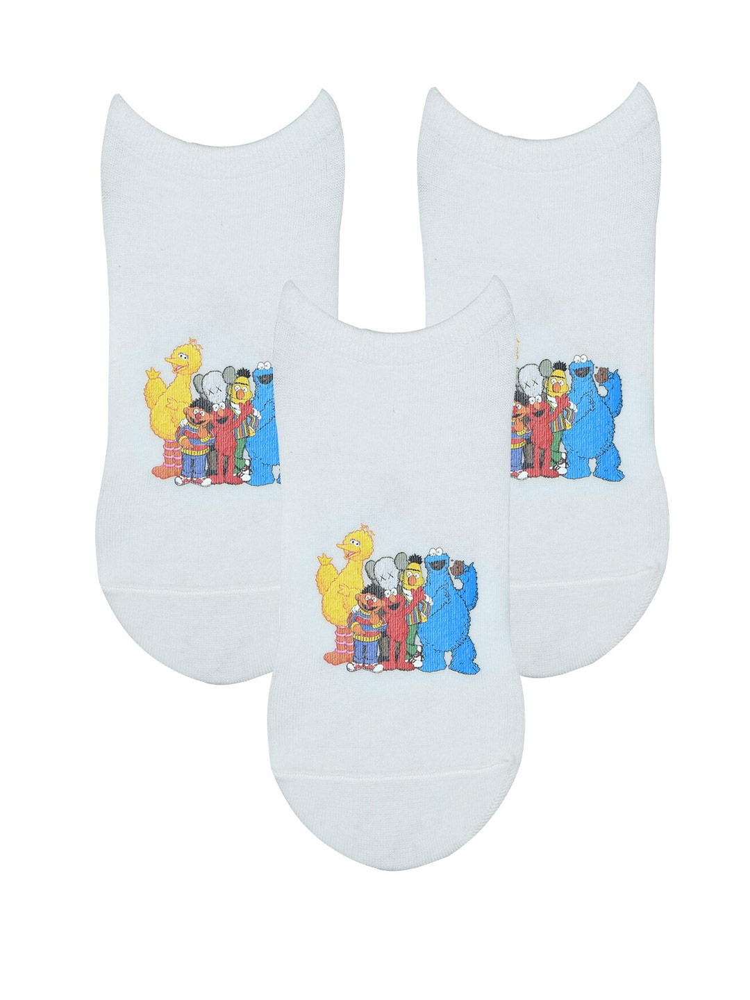 

TOFFCRAFT Men Pack Of 3 Patterned Cotton Ankle-Length Socks, White