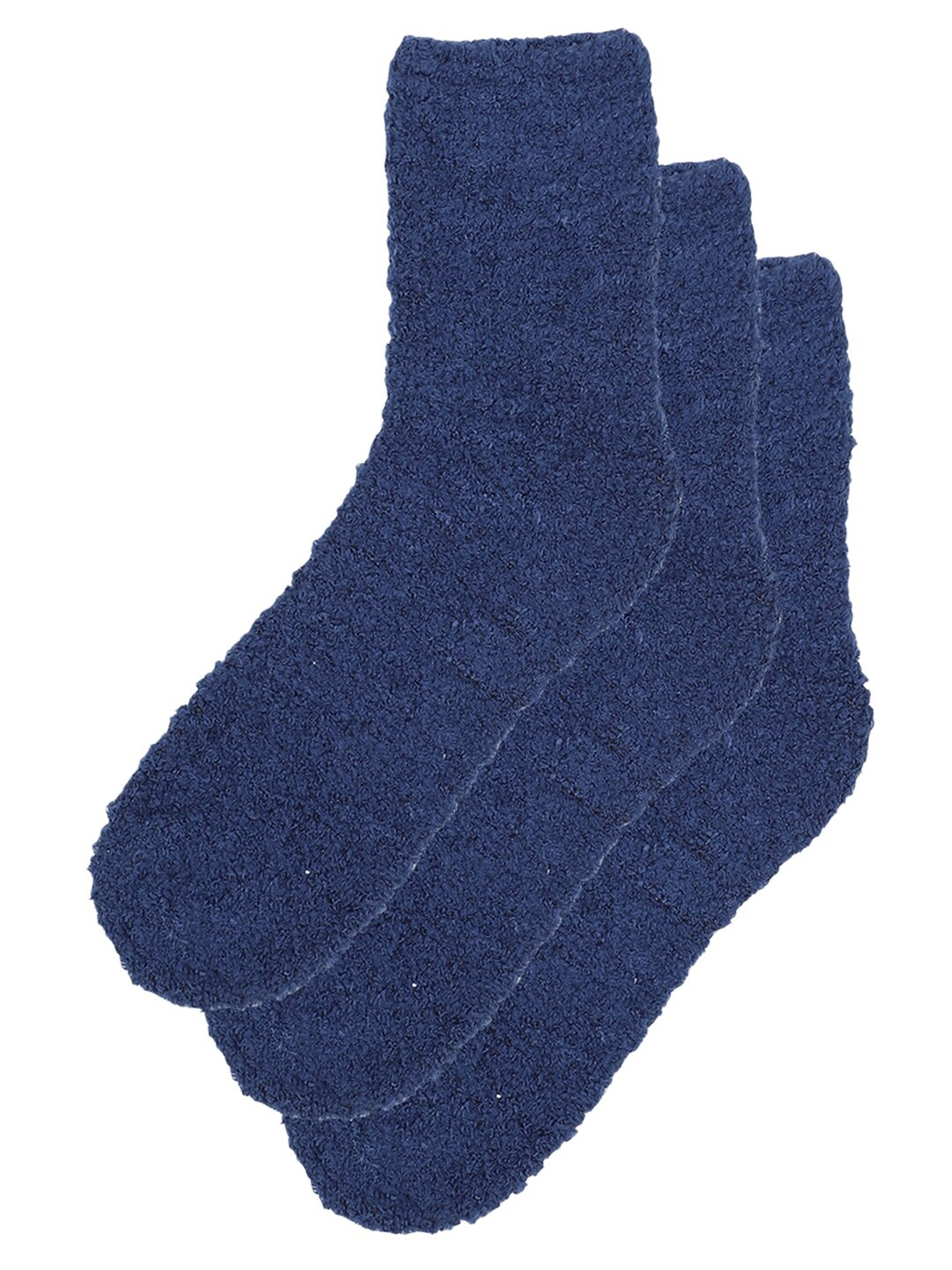 

TOFFCRAFT Men Pack Of 3 Blue Solid Above Ankle-Length Socks