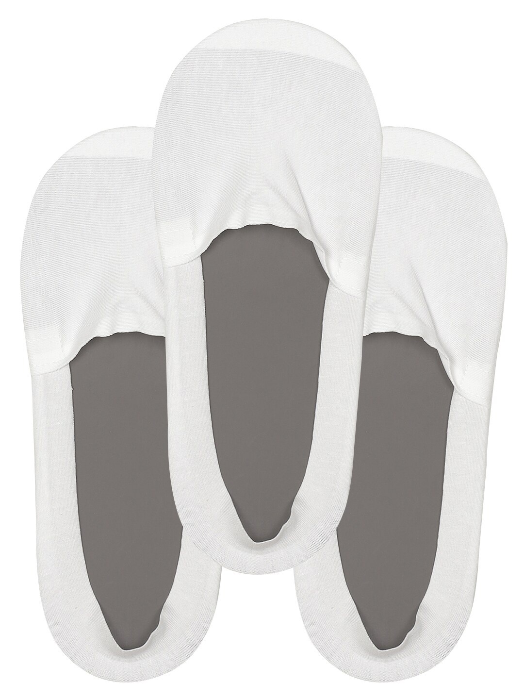 

TOFFCRAFT Men Pack Of 3 White Solid Cotton Shoe-Liners
