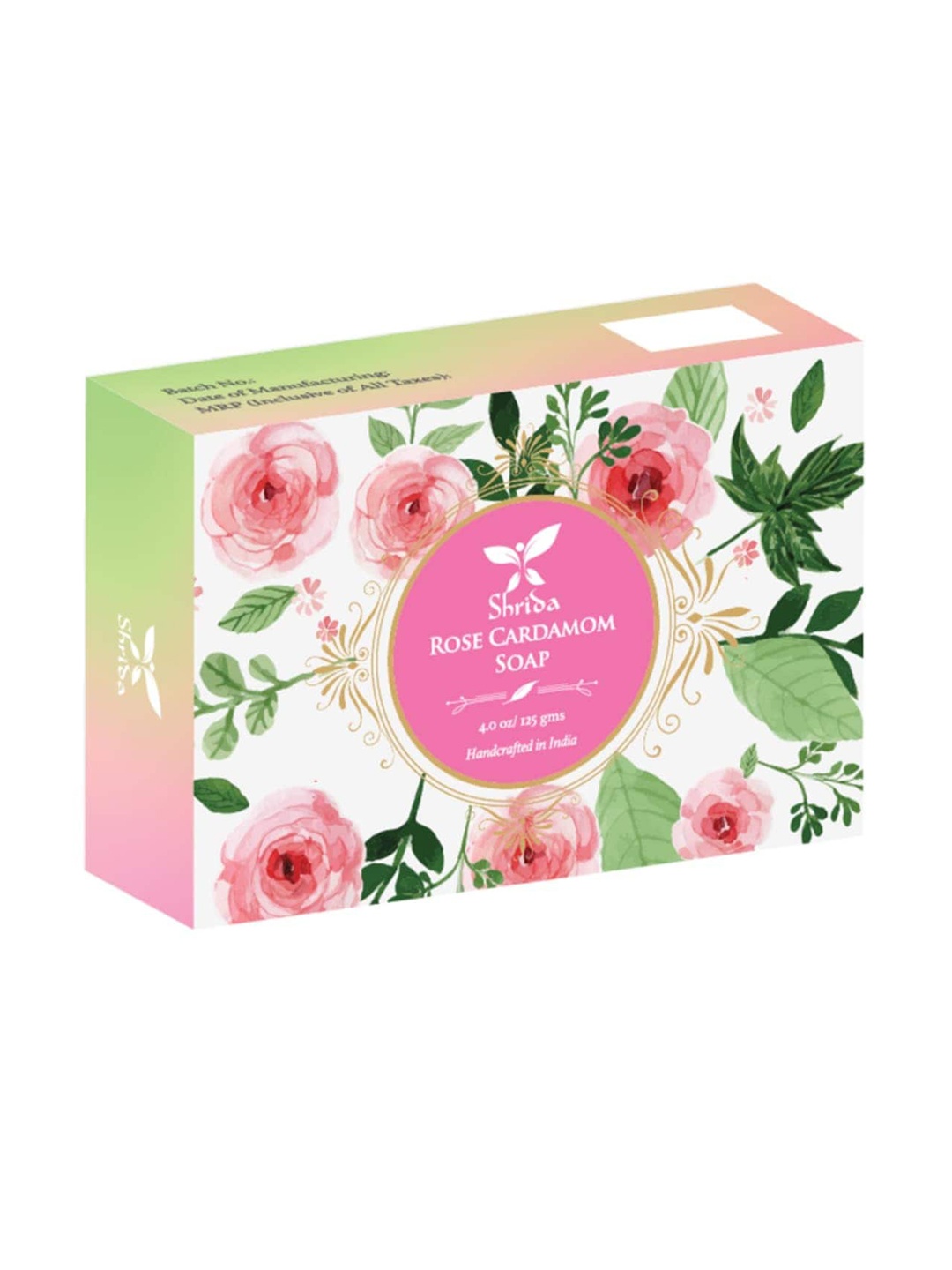 

Shrida Cruelty-Free Handmade Rose Cardamom Soap - 125 g, Pink