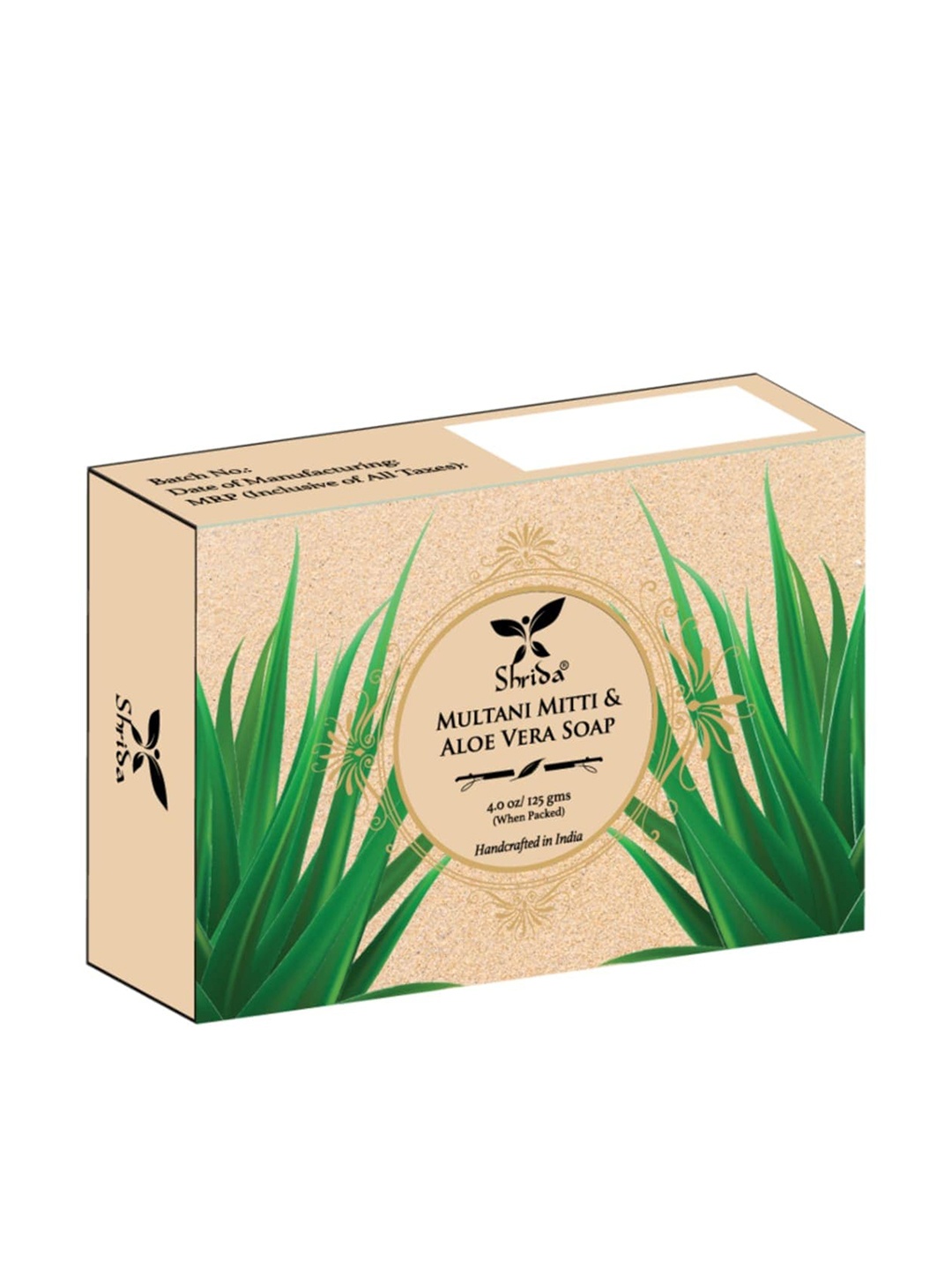 

Shrida Cruelty-Free Handmade Multani Mitti & Aloe Vera Soap - 125 g, Beige
