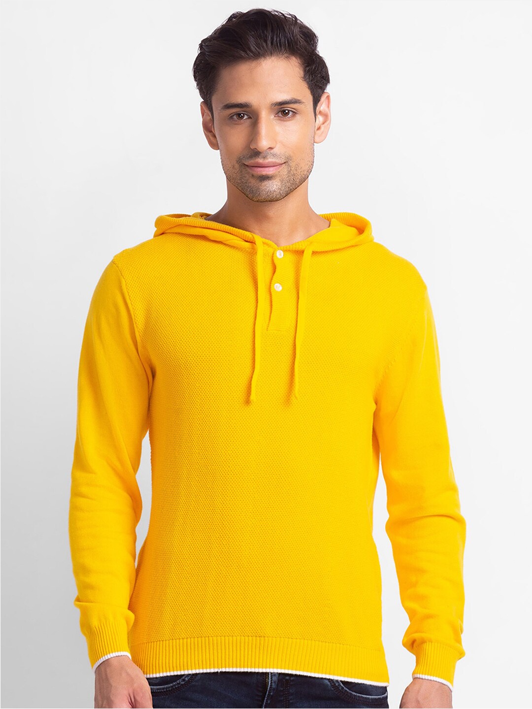 

Globus Men Yellow Typography Printed T-shirt