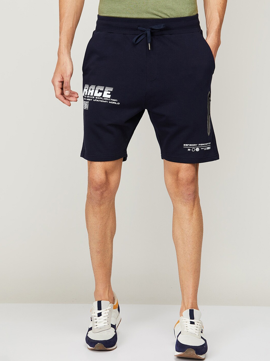 

Bossini Men Navy Blue Typography Printed Shorts