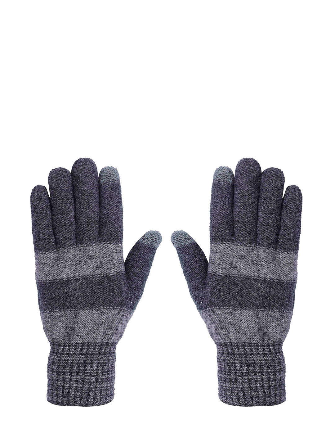 

LOOM LEGACY Men Grey Printed Acrylic Winter Hand Gloves