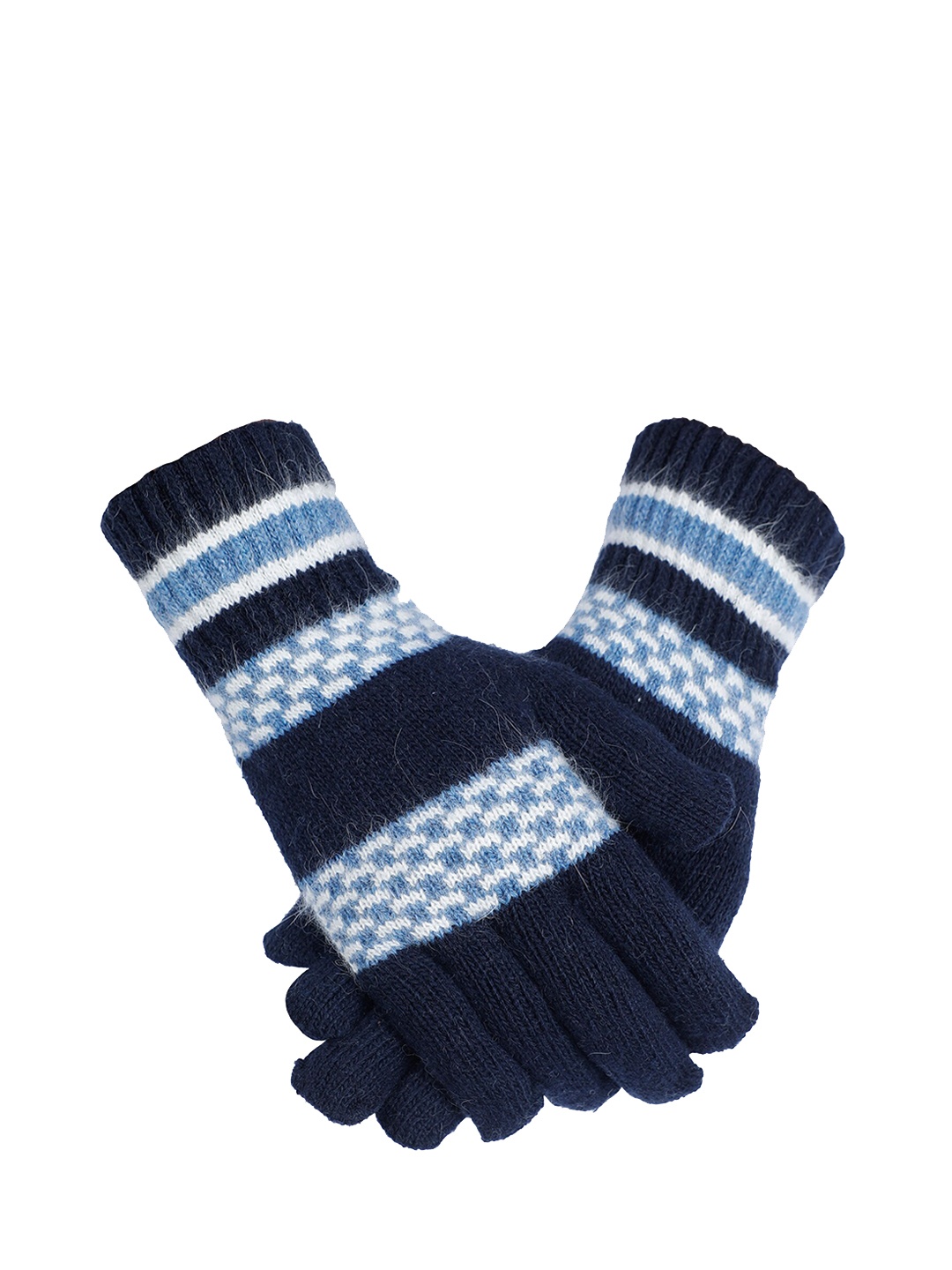 

LOOM LEGACY Men Navy Blue Acrylic Hand Gloves