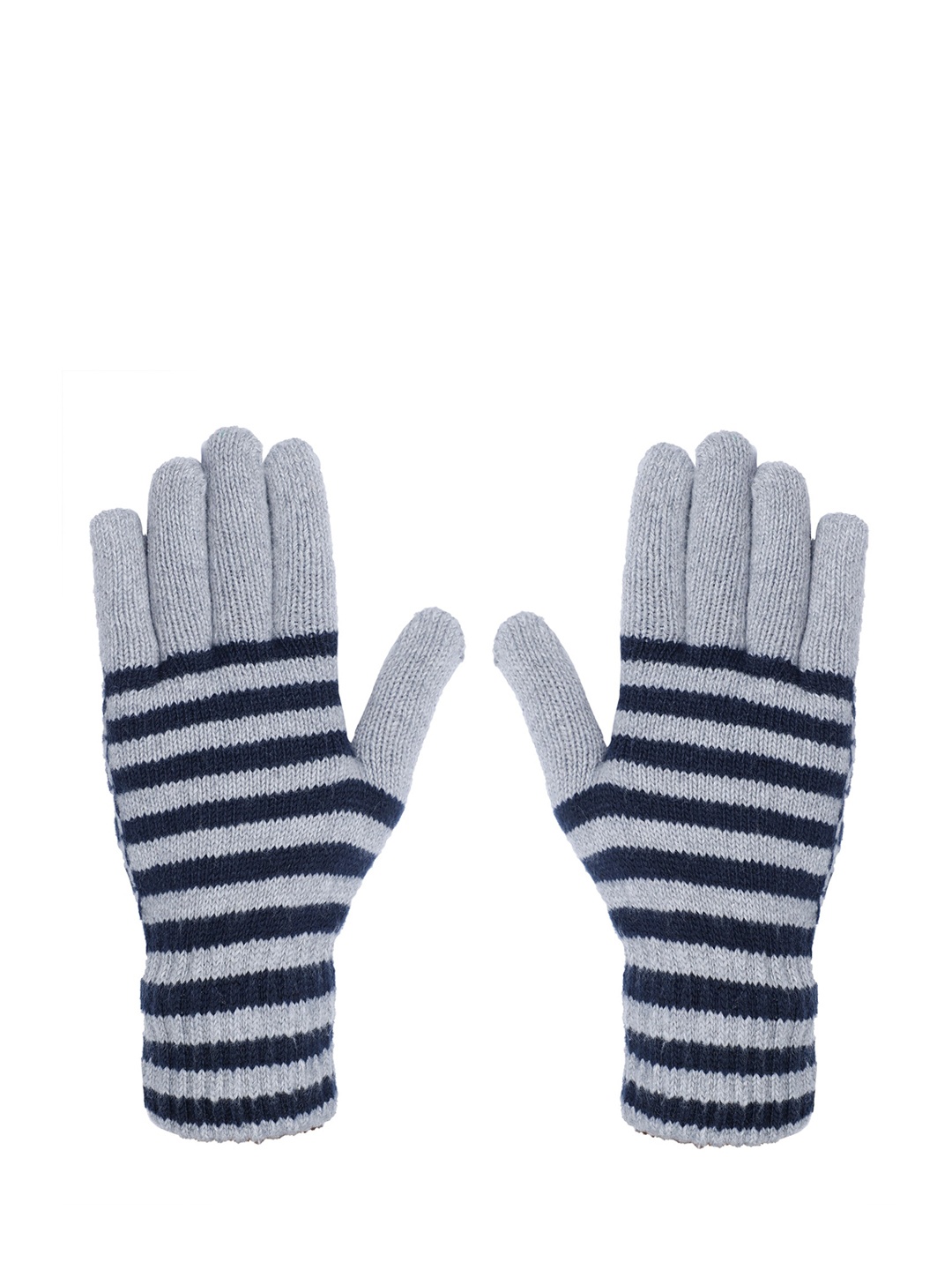 

LOOM LEGACY Men Grey & Blue Acrylic Hand Gloves