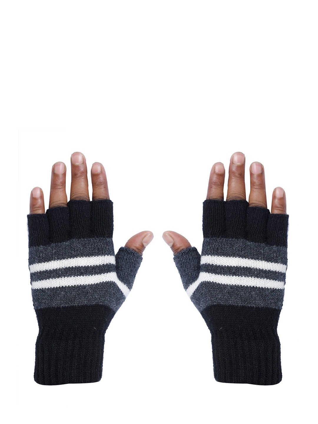 

LOOM LEGACY Men Black Acrylic Hand Gloves