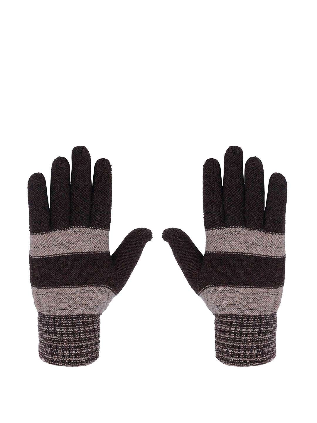 

LOOM LEGACY Men Black Striped Hand Gloves