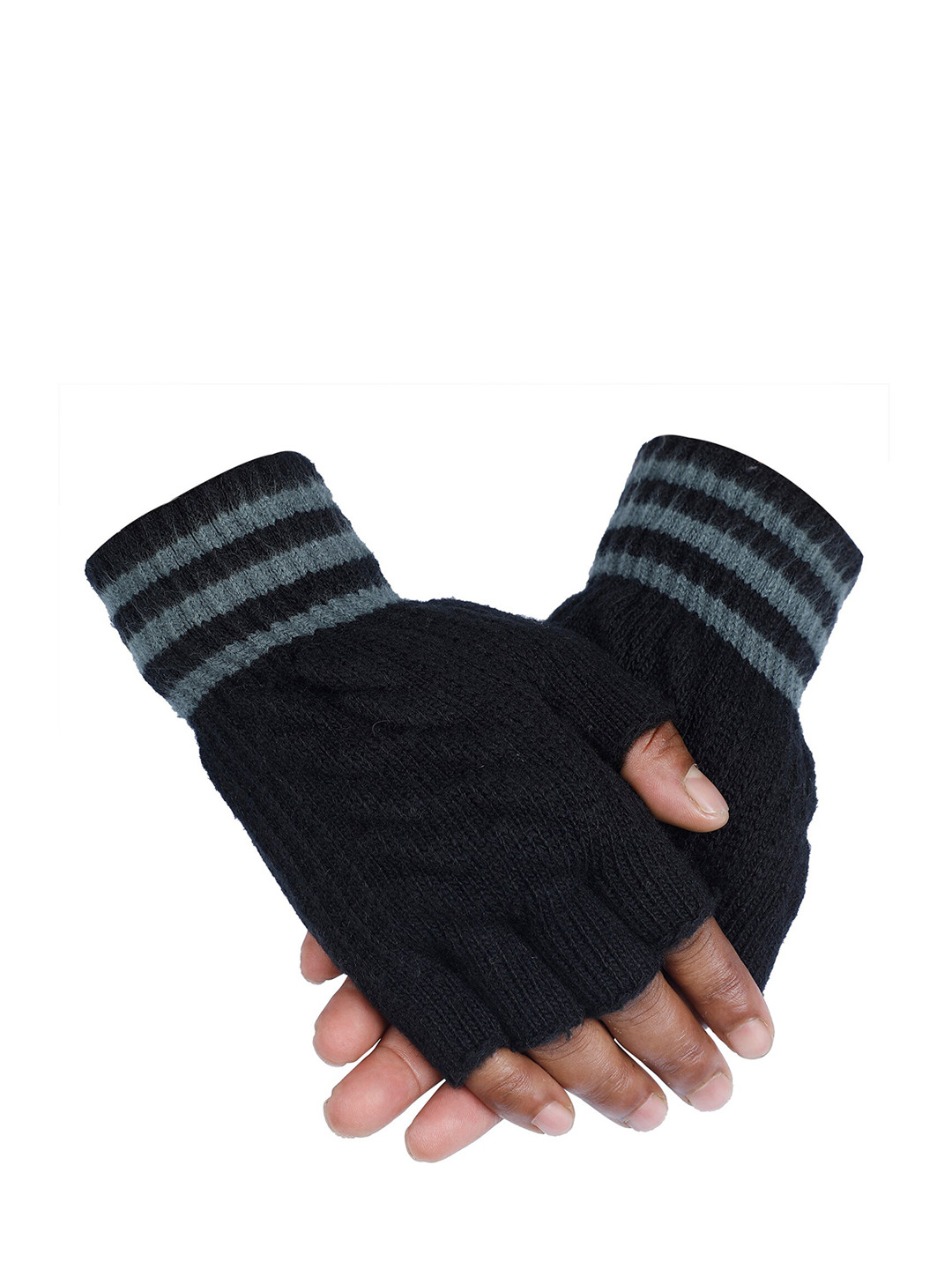 

LOOM LEGACY Men Black Acrylic Hand Gloves