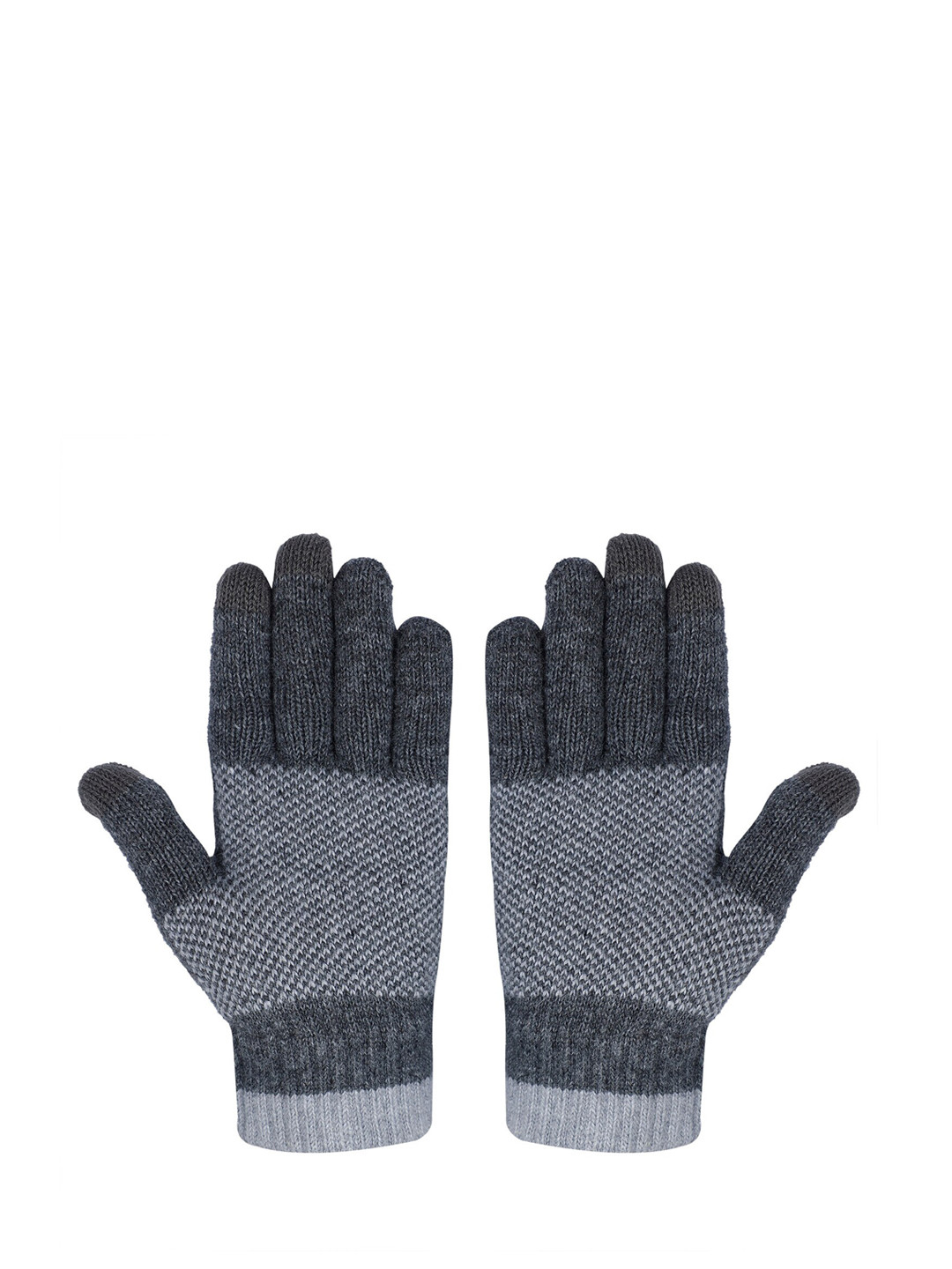 

LOOM LEGACY Men Grey Melange Acrylic Hand Gloves