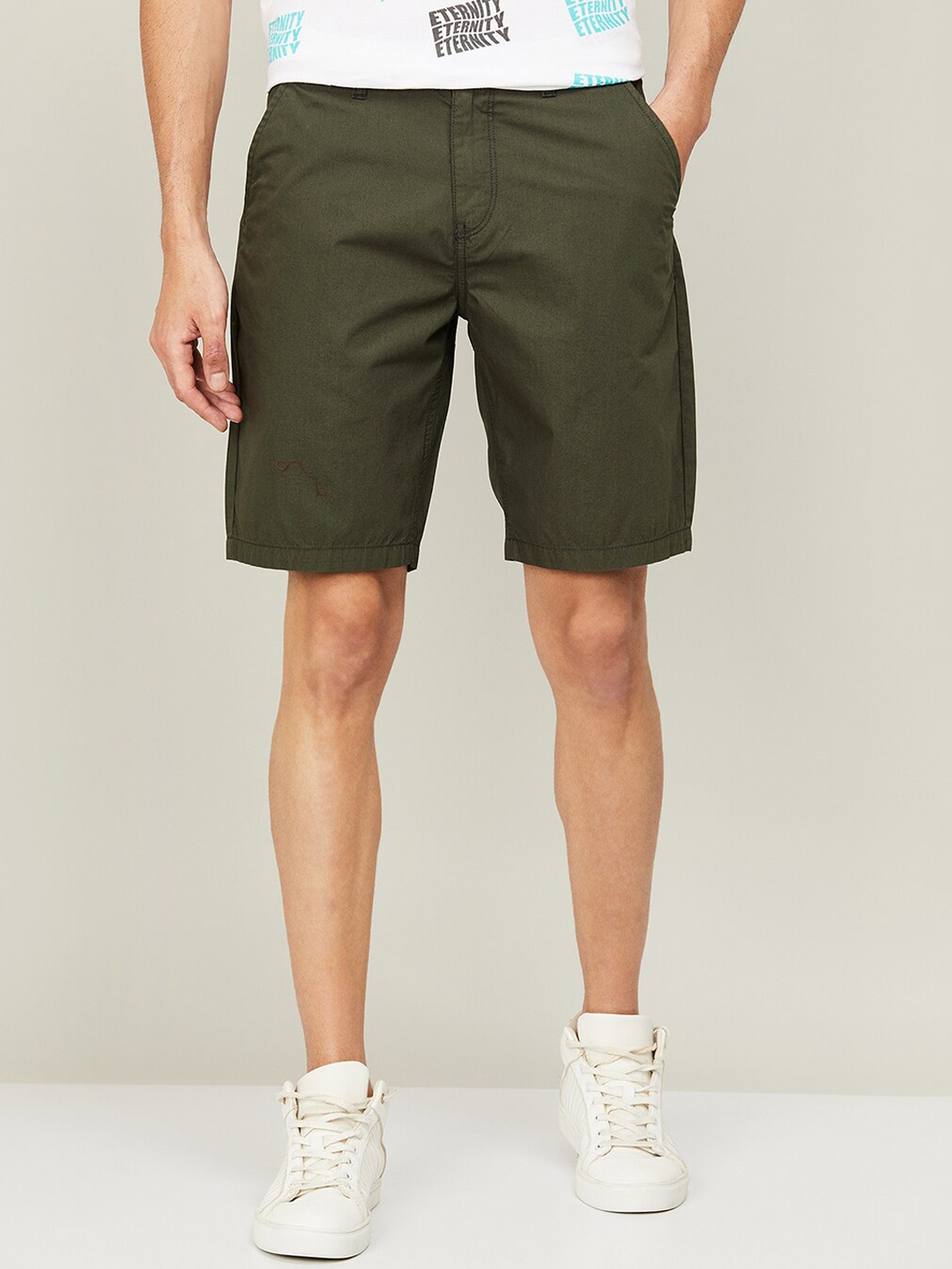

Fame Forever by Lifestyle Men Grey Shorts, Olive