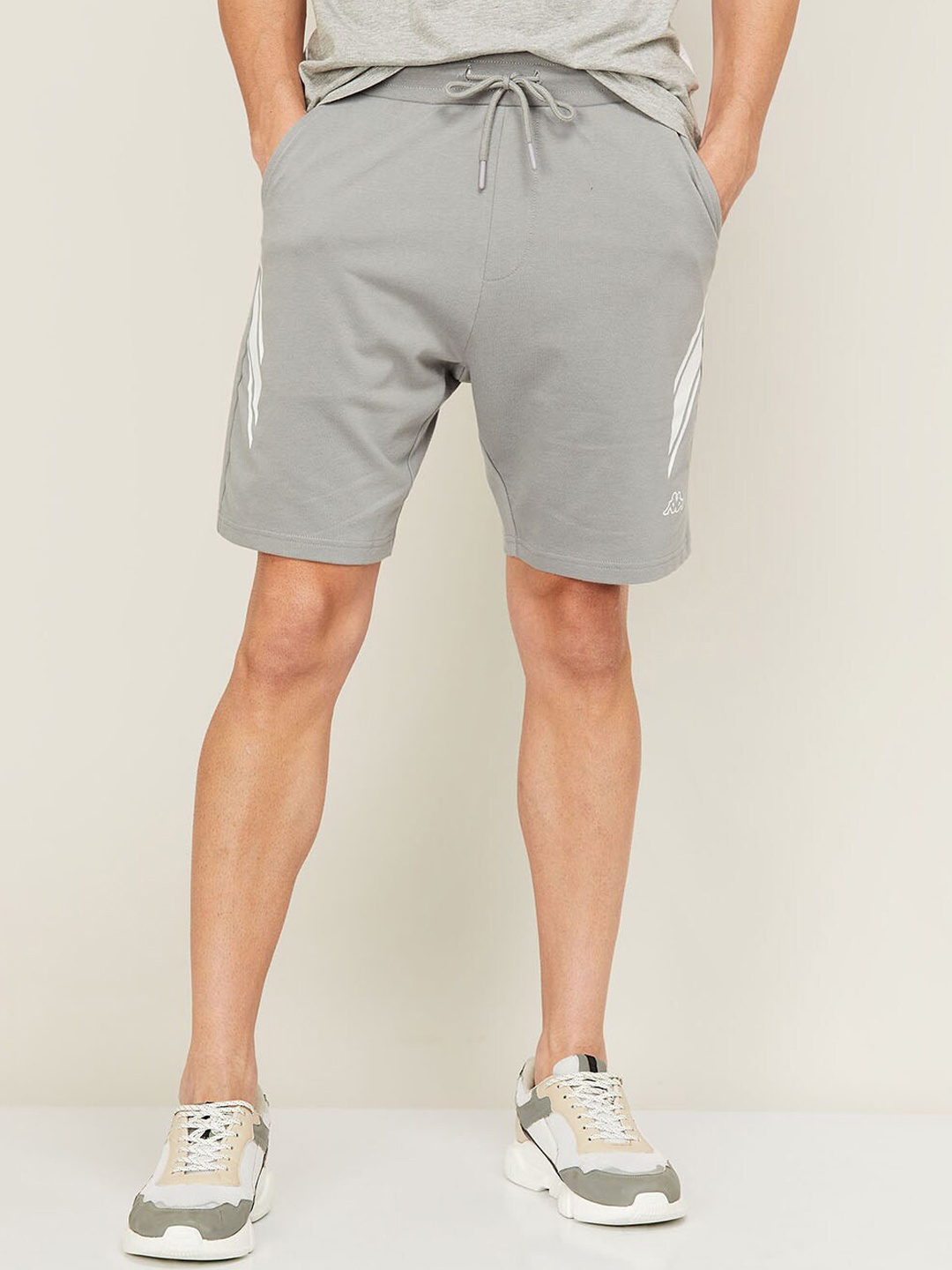 

Kappa Men Grey Printed Shorts