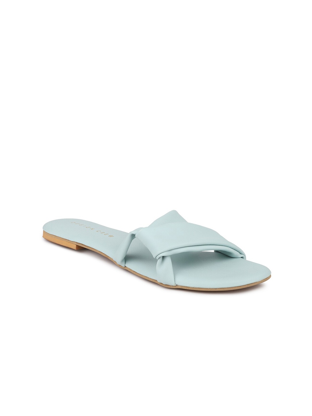 

DESIGN CREW Blue Embellished Block Mules