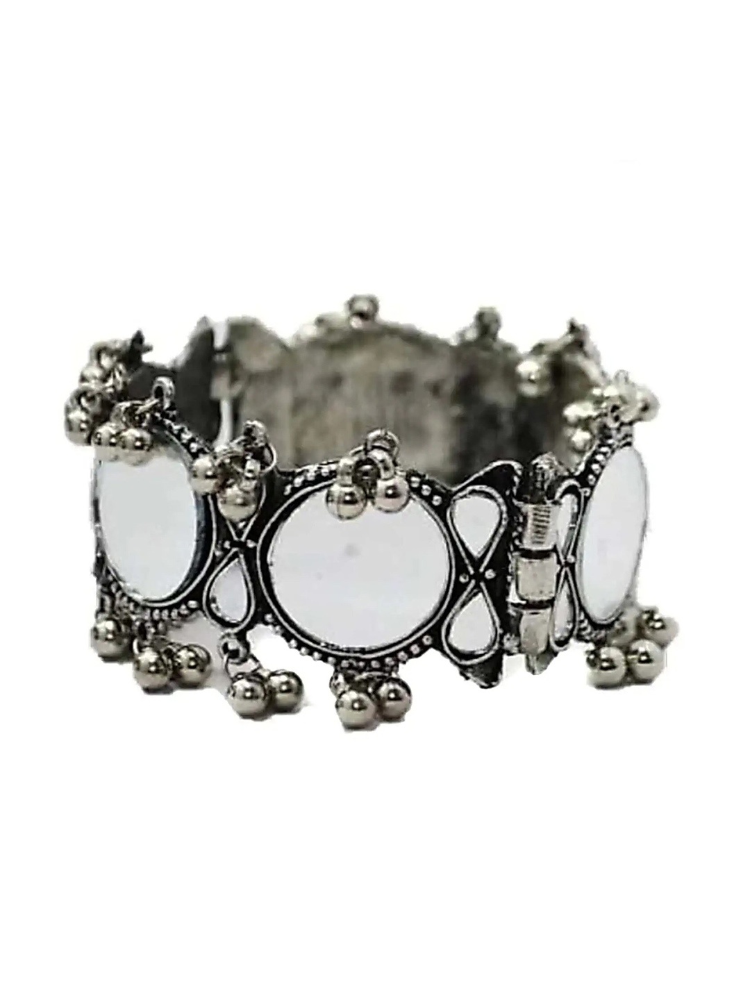 

Krelin Women German Oxidised Bracelet Bangle, Silver