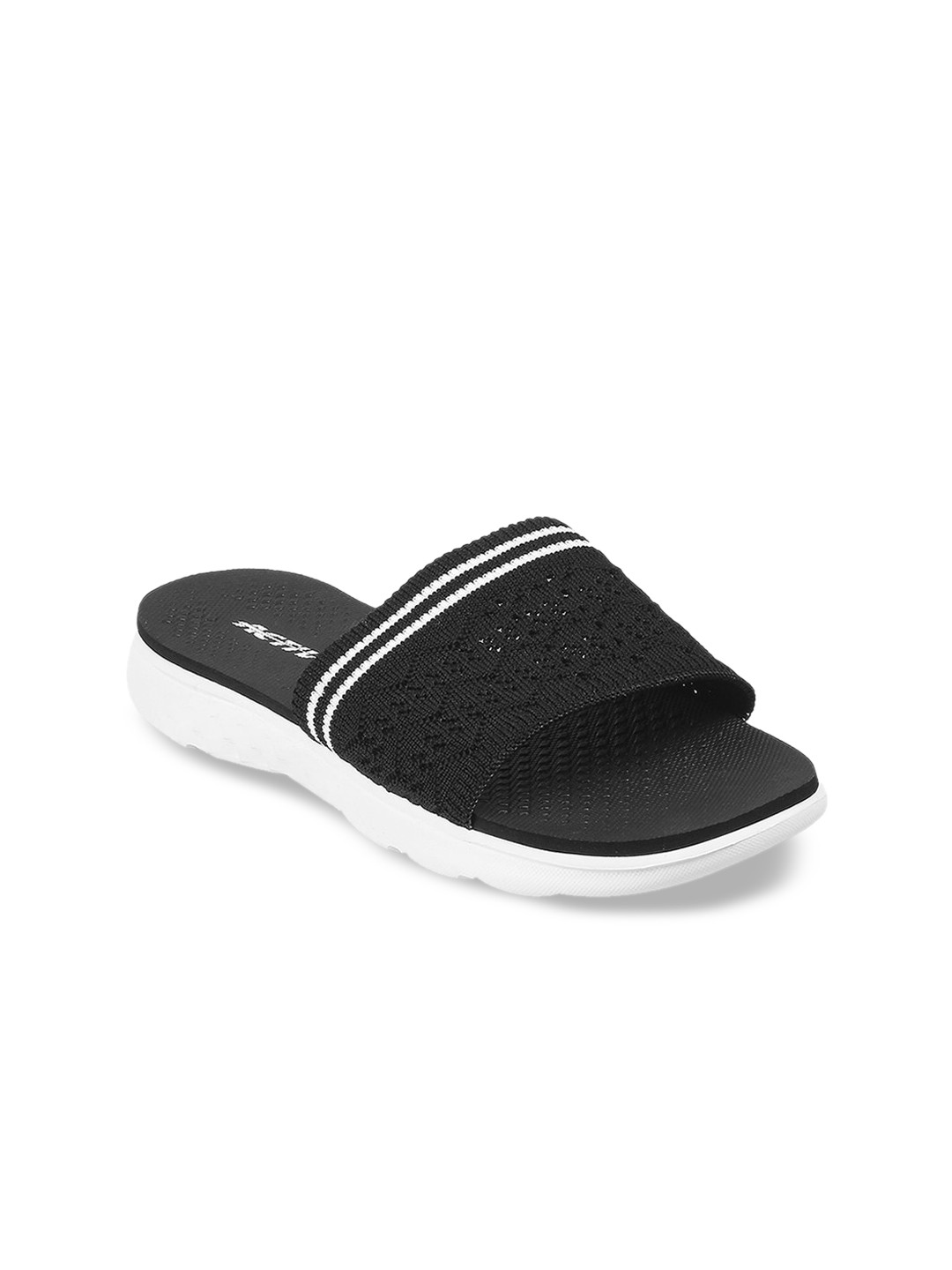 

ACTIV Women Black & White Textured Open Toe Flats