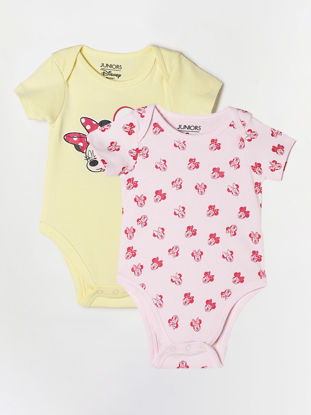 

Juniors by Lifestyle Infant Girls Pack Of 2 Printed Cotton Bodysuit, Yellow